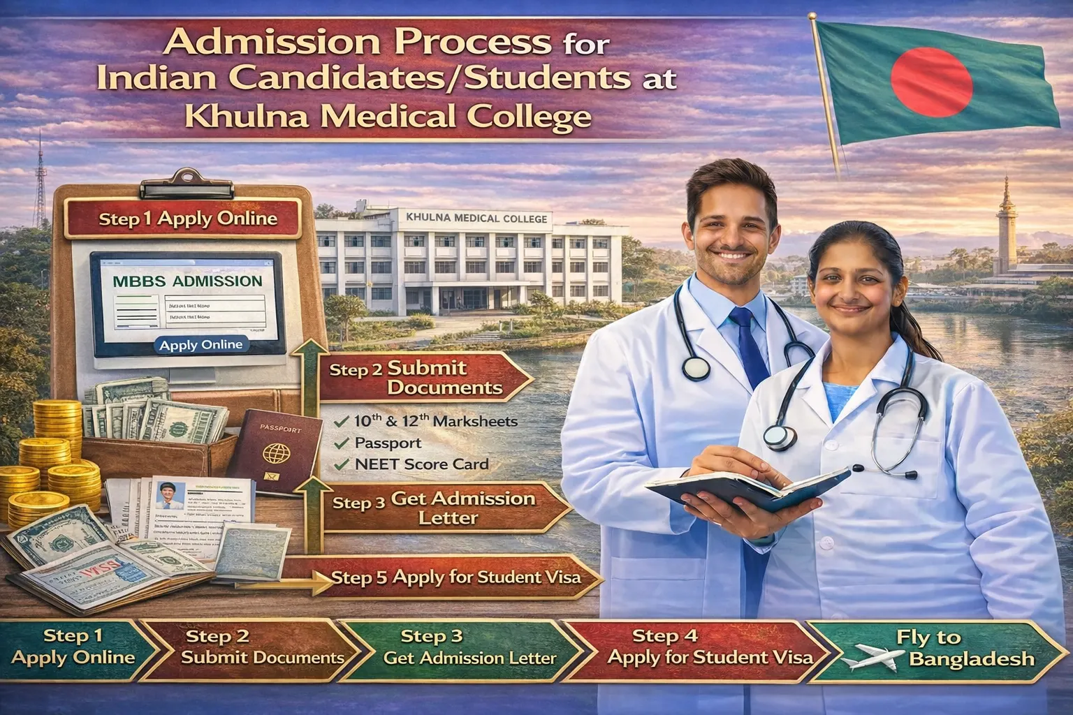 Admission Process for Indian Candidates/Students at Khulna Medical College
