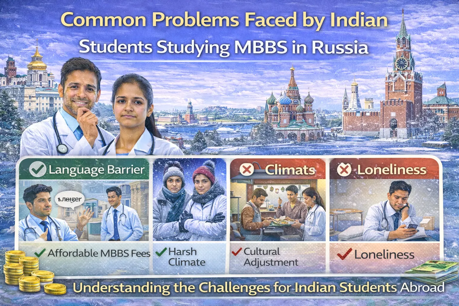 Common Problems Faced by Indian Students Studying MBBS in Russia