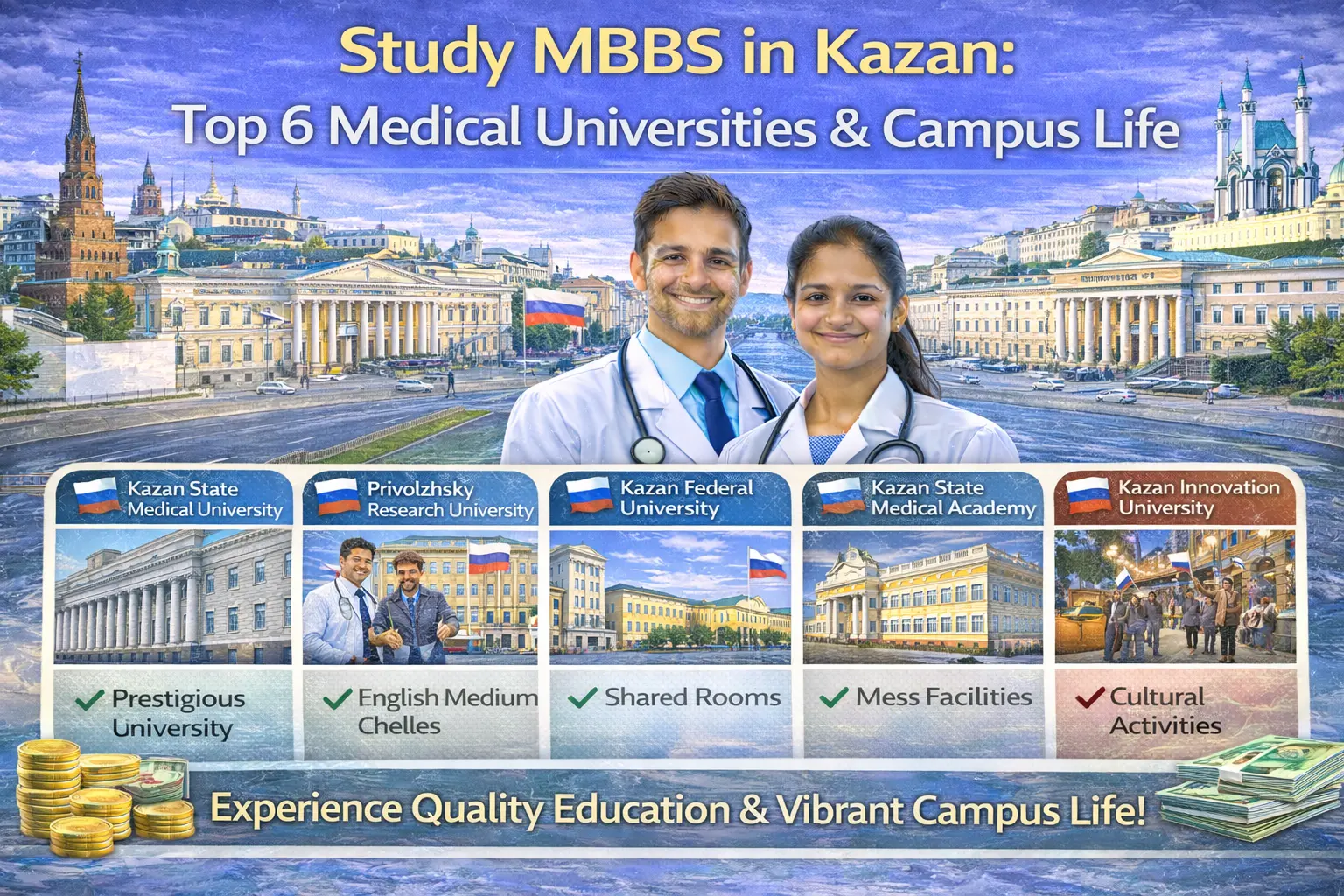 Study MBBS in Kazan: Top 6 Medical Universities & Campus Life