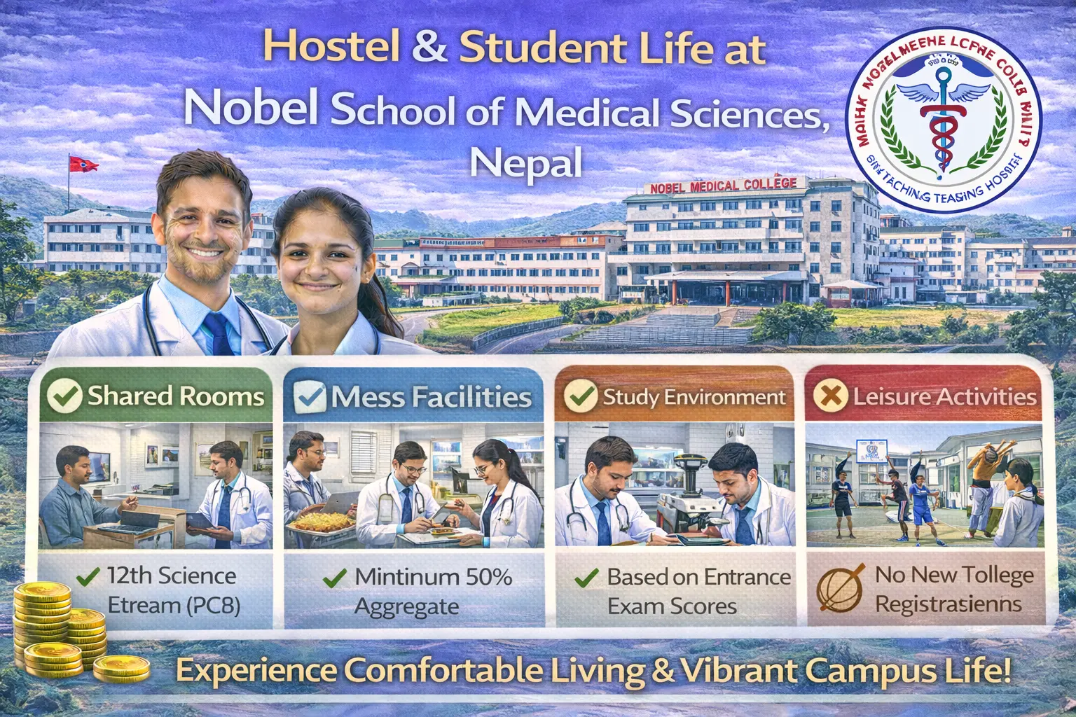 Hostel & Student Life at Nobel School of Medical Sciences, Nepal