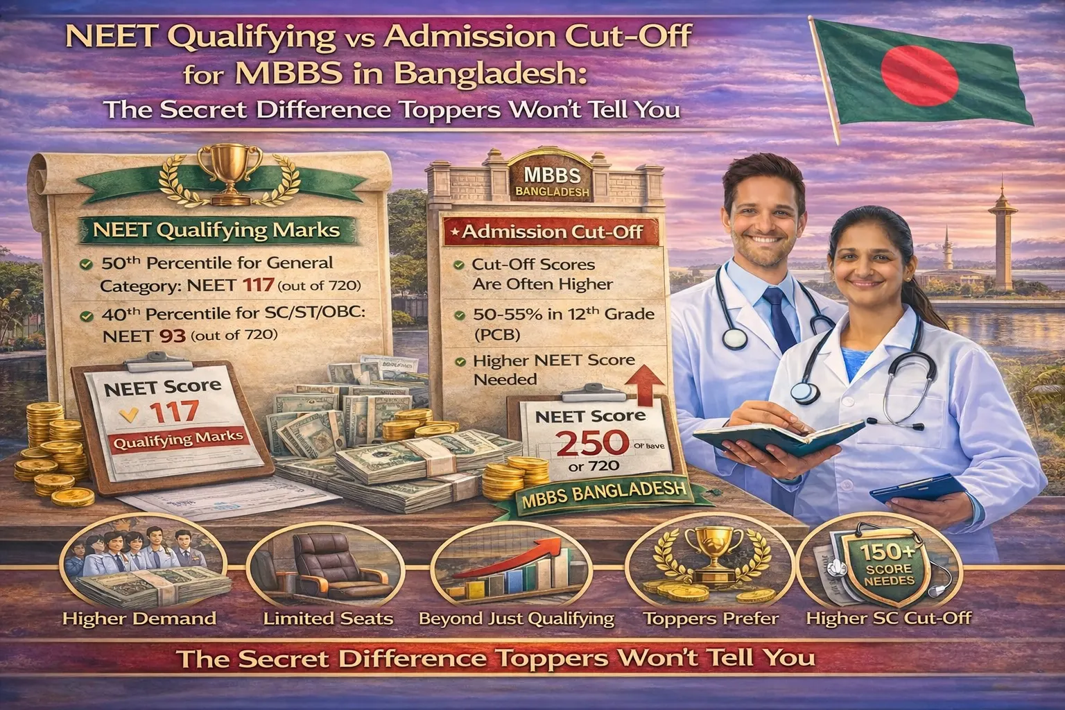 NEET Qualifying vs Admission Cut-Off for MBBS in Bangladesh: The Secret Difference Toppers Won't Tell You