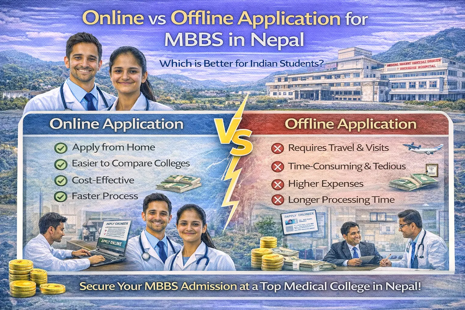 Online vs Offline Application for MBBS in Nepal – Which is Best for Indian Students?