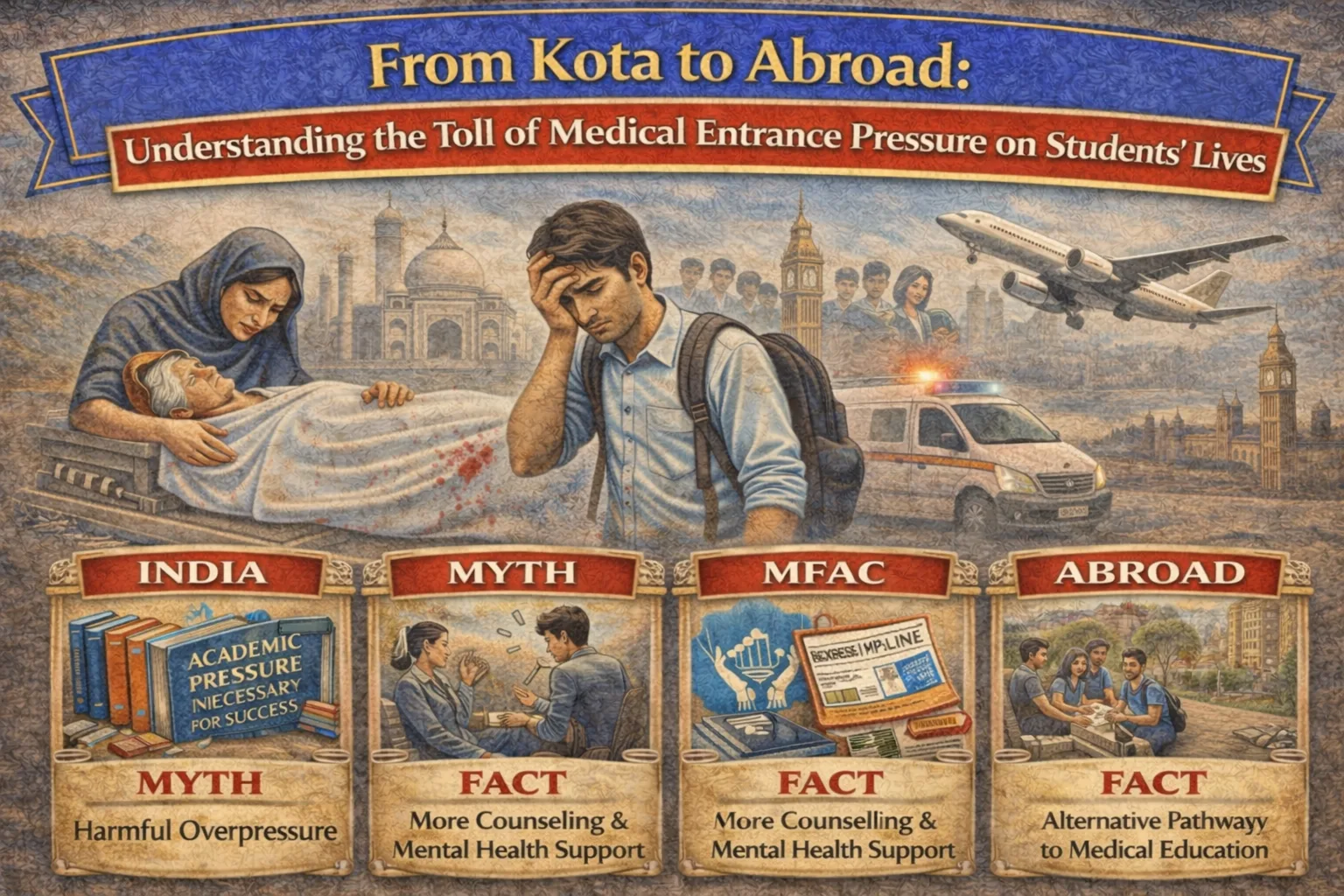 From Kota to Abroad: Understanding the Toll of Medical Entrance Pressure on Students’ Lives