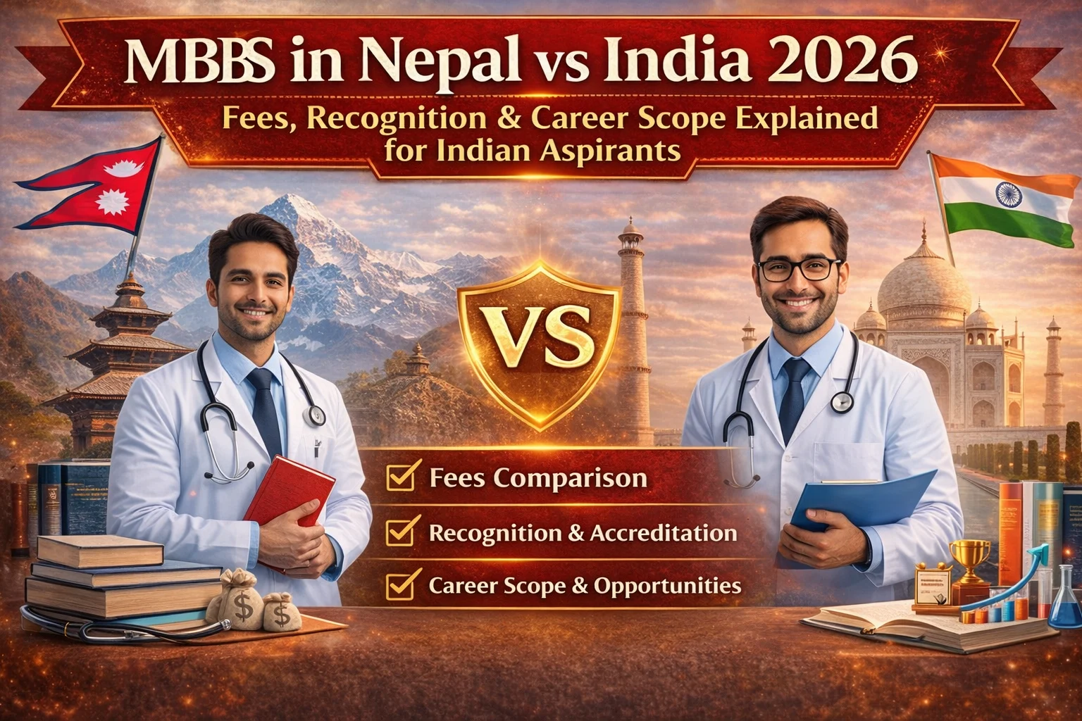 Fees, Recognition & Career Scope Compared: MBBS in Nepal vs MBBS in India for Indian Aspirants 2026