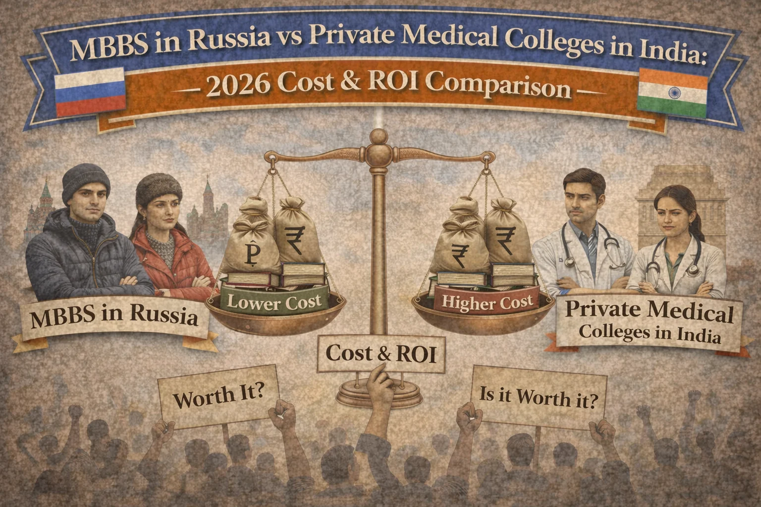 Cost and Return on Investment (ROI) of MBBS in Russia vs Private Medical Colleges in India 2026