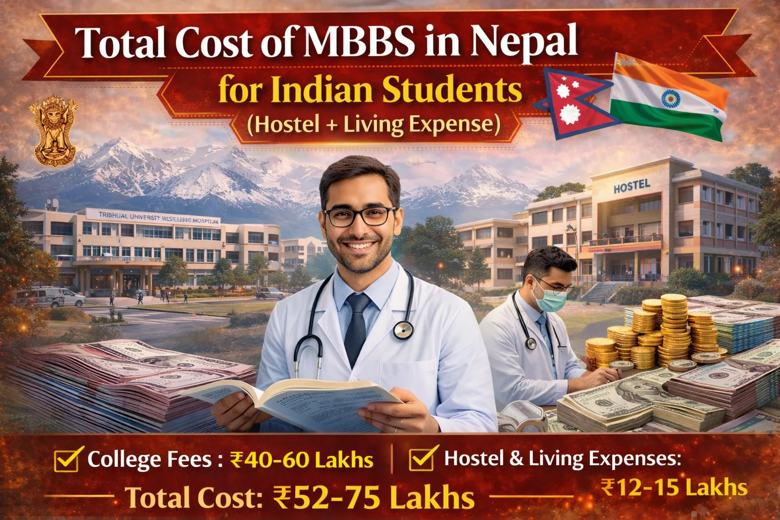 Fee Structure MBBS in Nepal for Indian Students (Hostel + Living Expense)