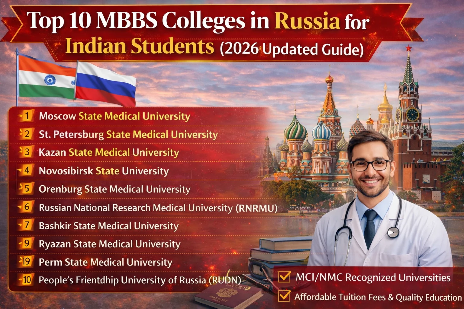 List of Top MBBS Colleges in Russia for Indian Students (2026 Updated List)