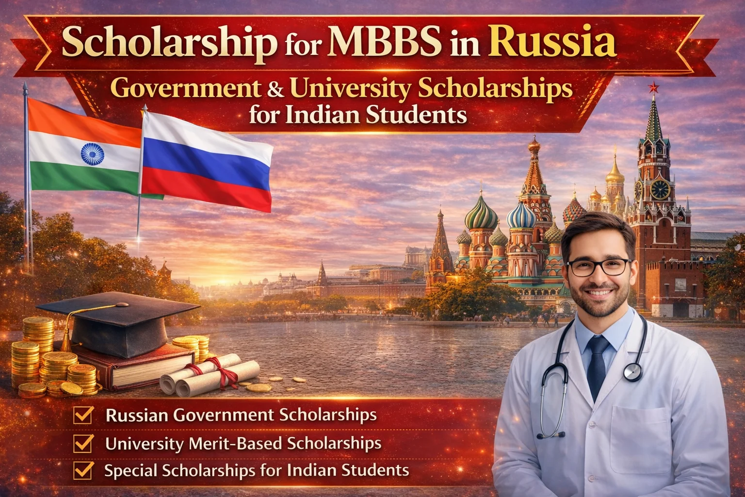 How to get Scholarship for MBBS in Russia Government & University Scholarships for Indian Students