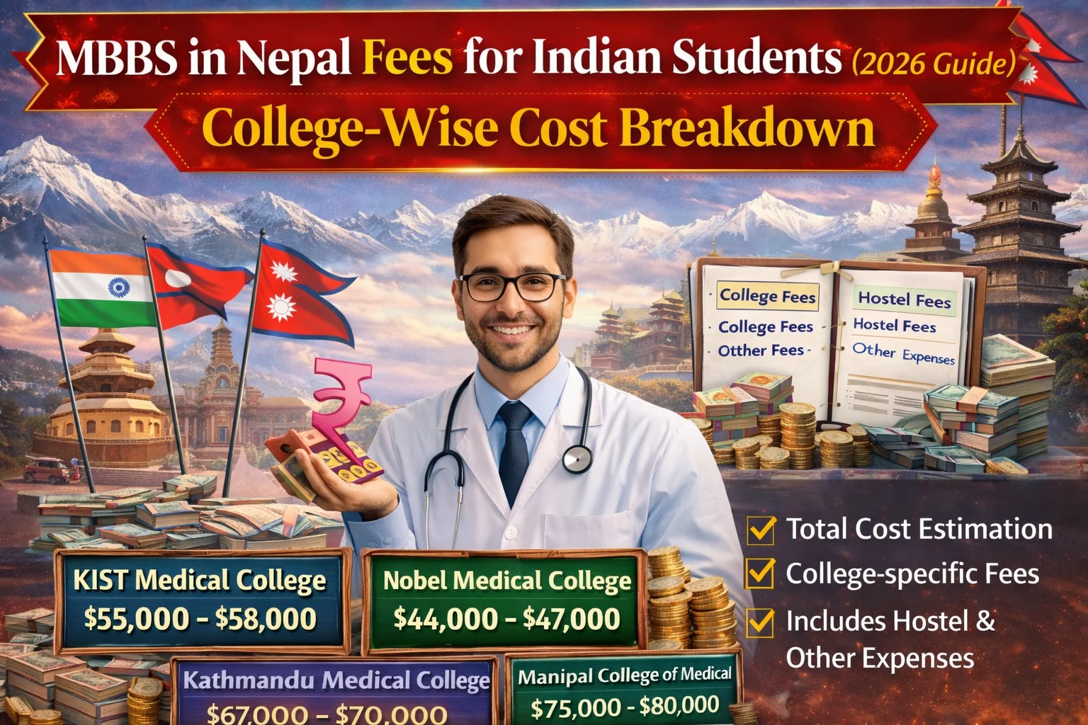 mbbs fees in nepal for indian students (2026) College-Wise Fees Structure