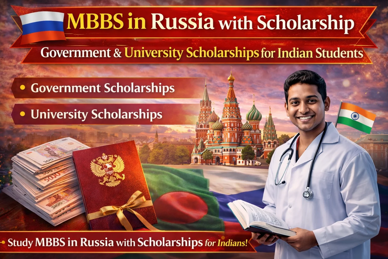 MBBS in Russia with Scholarship: Government & University Scholarships for Indian Students
