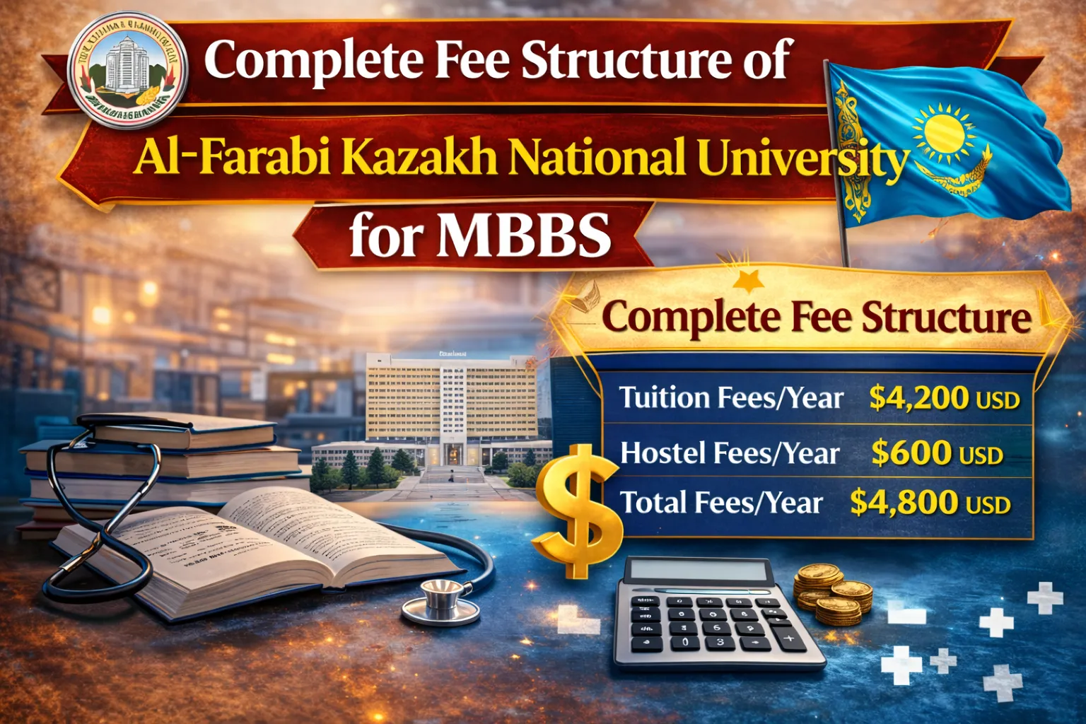 Who is this article for: For students looking for Complete Fee structure of Al-Farabi Kazakh National University.