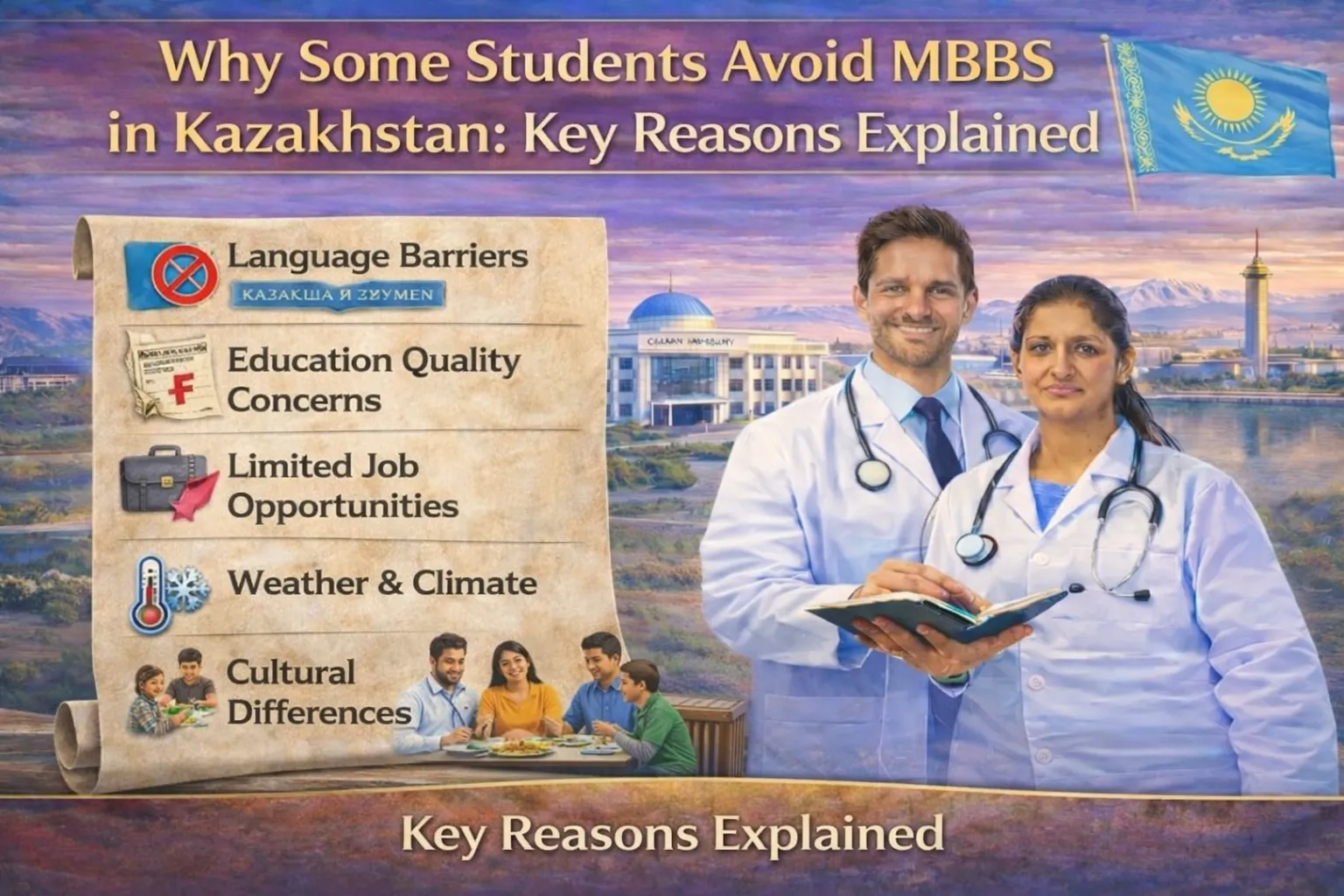 Top Reasons why students do not opt for MBBS in Kazakhstan