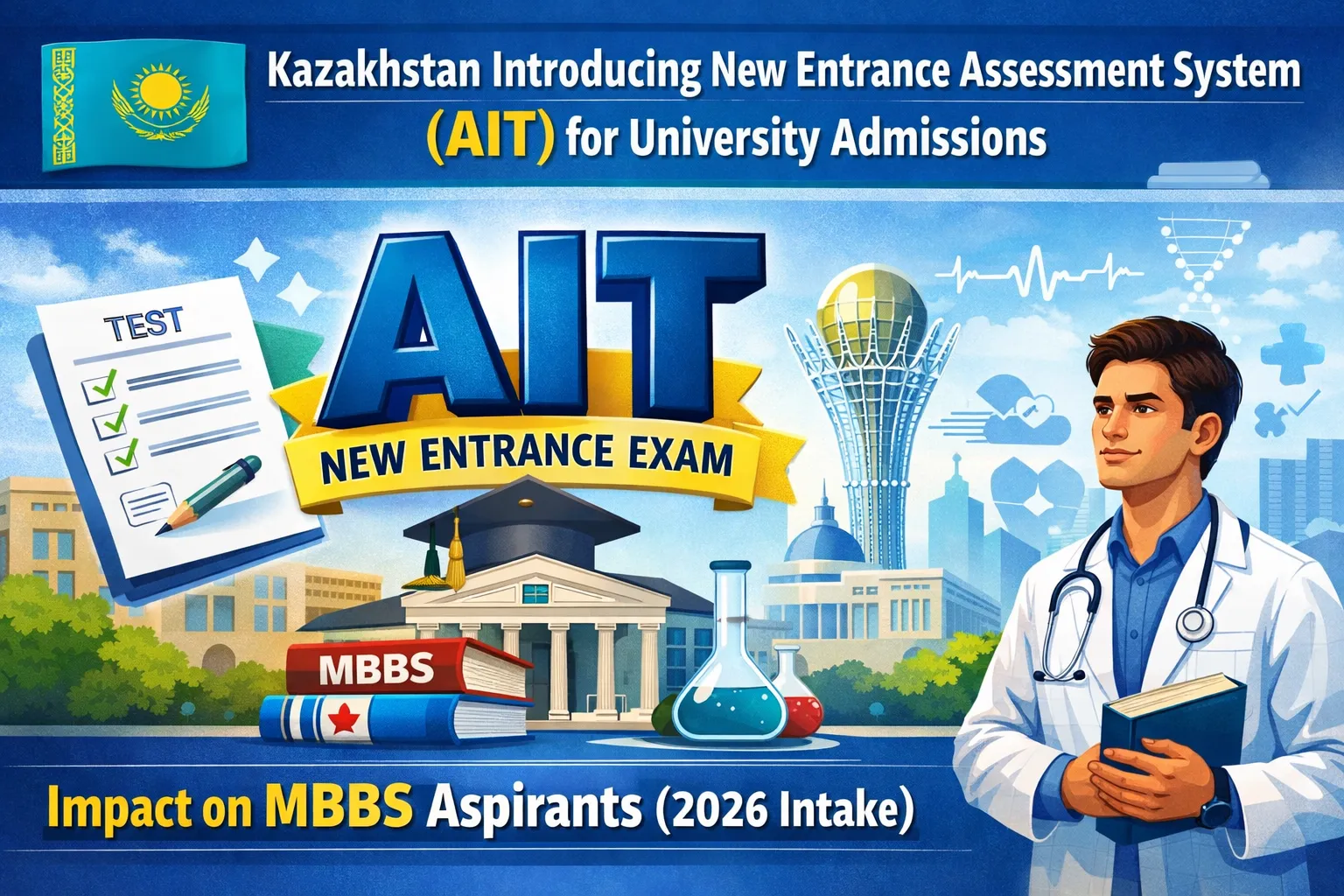 Kazakhstan Entrance Assessment System AIT Marks(2026): How it will Change All MBBS Aspirants Life?