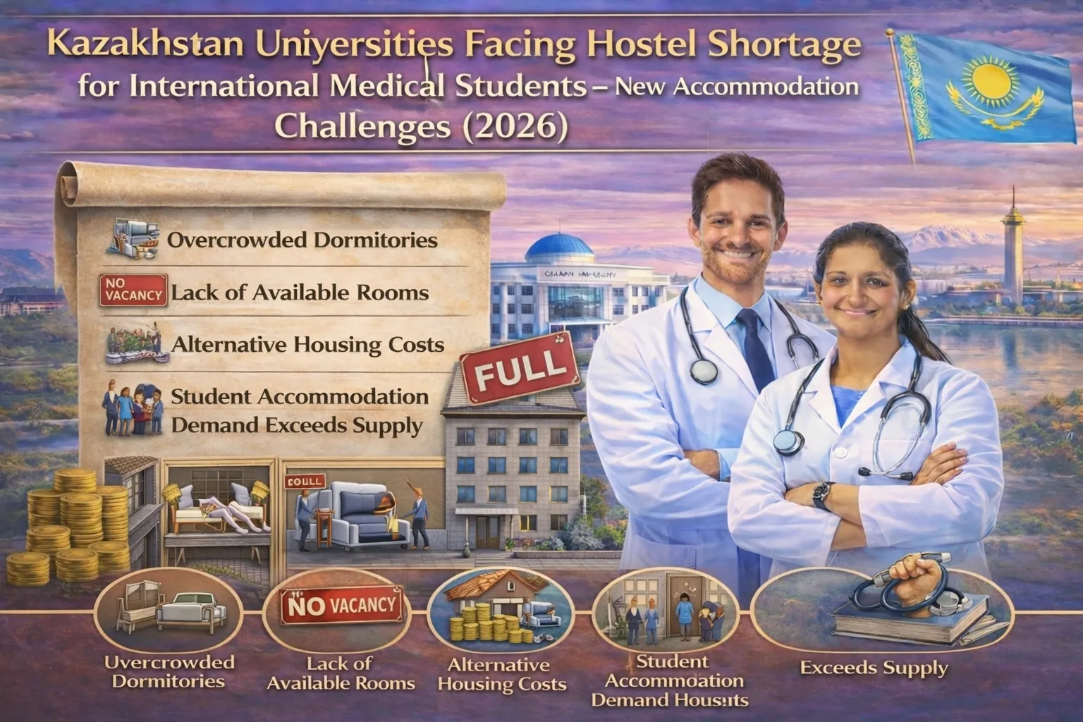 International Medical Students from Kazakhstan Universities Struggle to Secure Hostels – New Accommodation Crisis