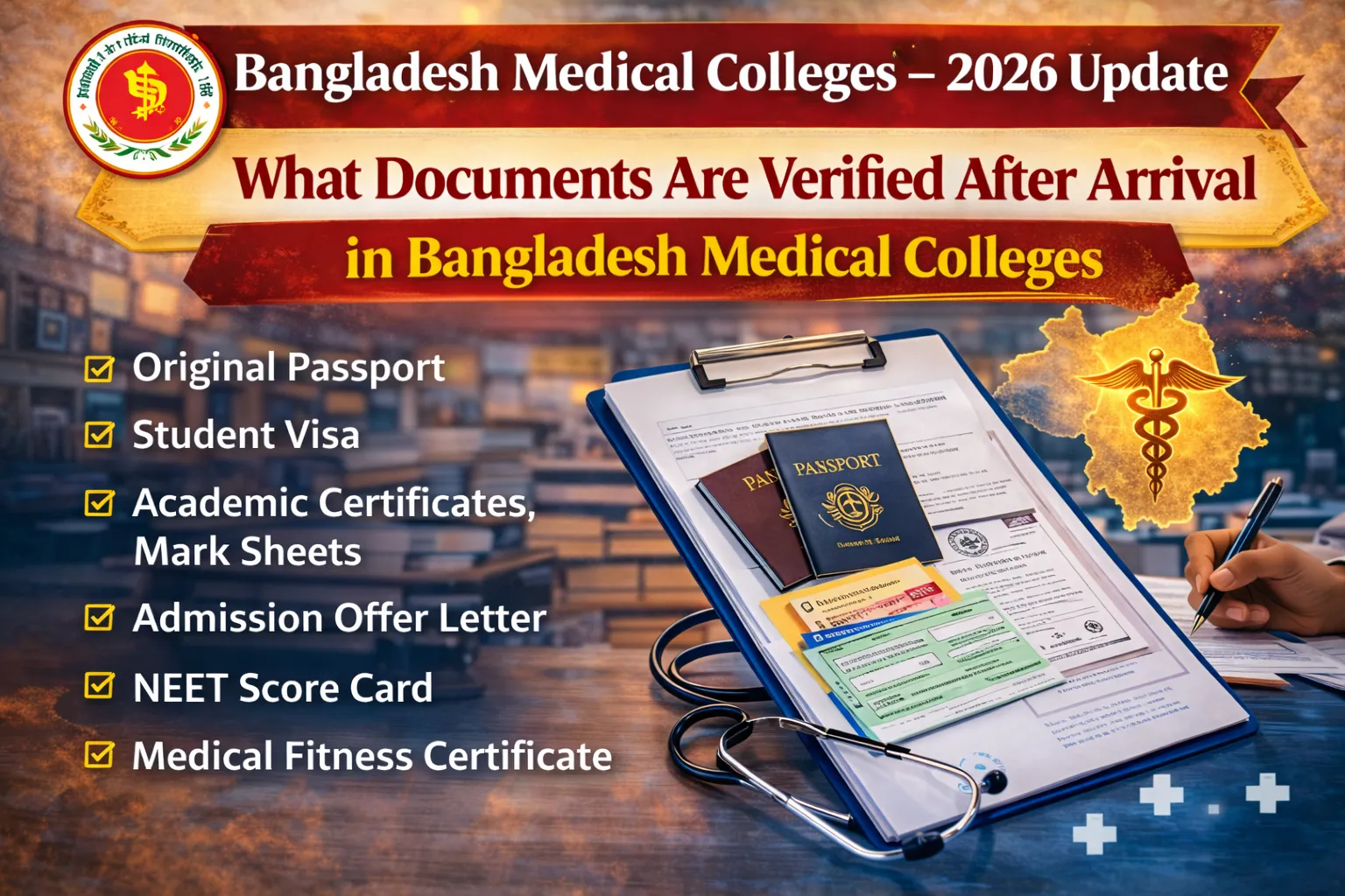 The post What Documents Are Verified After Arrival in Bangladeshi Medical Colleges – 2026 Update appeared first on MEDICAL COLLEGES.