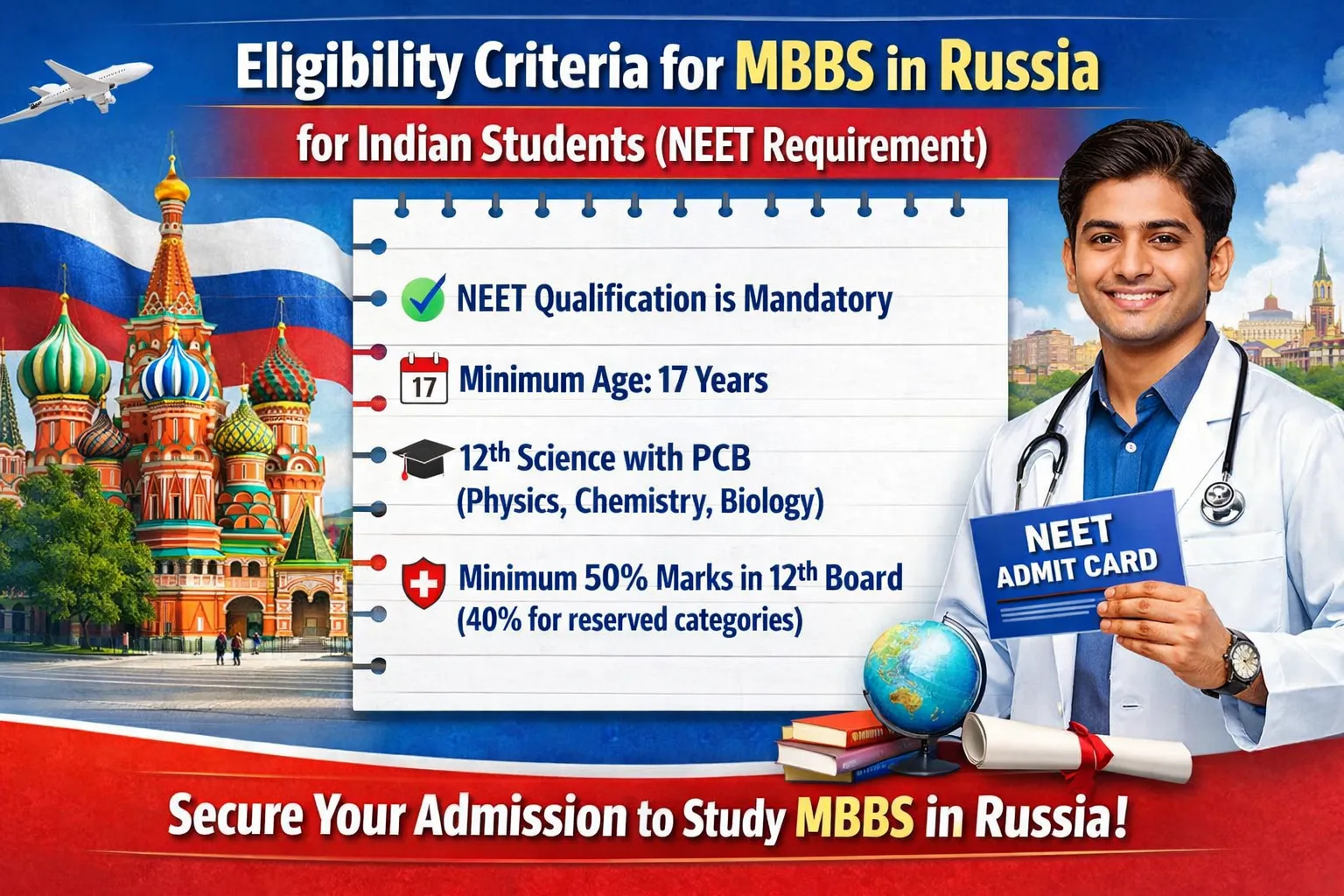 Eligibility for MBBS in Russia for Indian Students (NEET Eligibility) – 2026 Guide