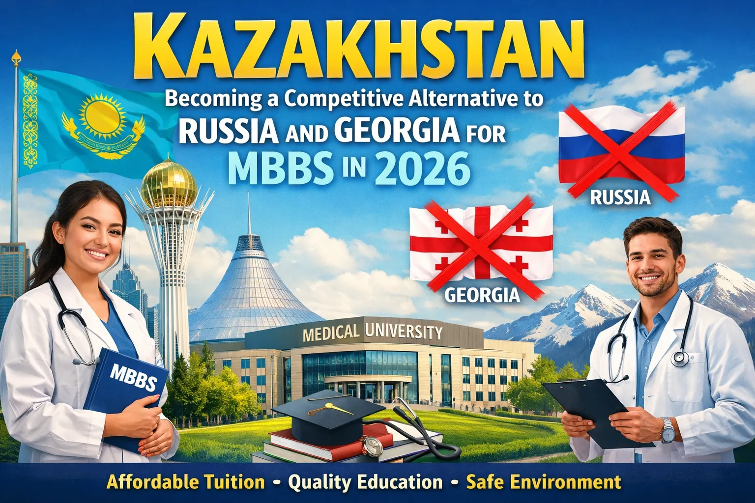 Kazakhstan in 2026 : The Emerging Competitive Option for MBBS over Russia and Georgia