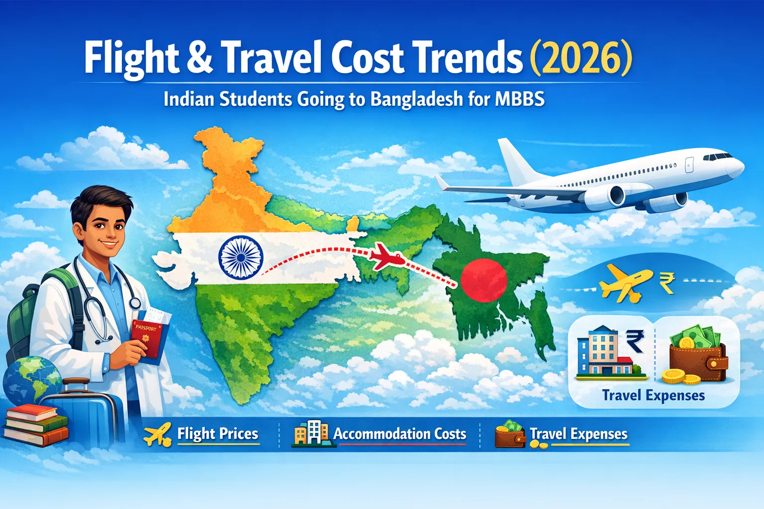 Trending Flight & Travel Expense Of Indian Students Traveling to Bangladesh For MBBS 2026