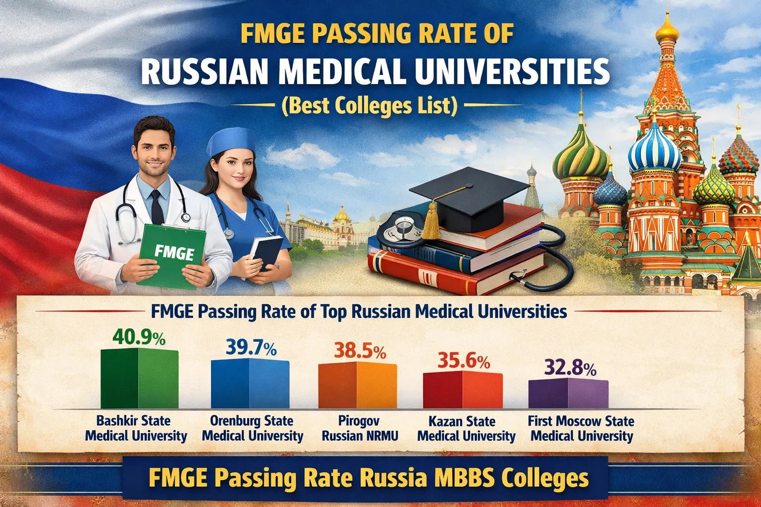 Top Russian Medical Universities (Colleges) with FMGE Passing Rate (2026 Guide)