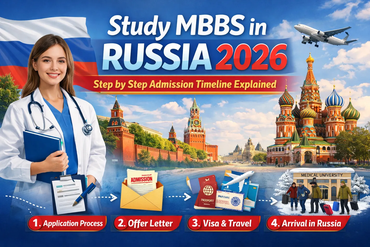 Everything on the Admission Process Timeline step by step to Study MBBS in Russia 2026