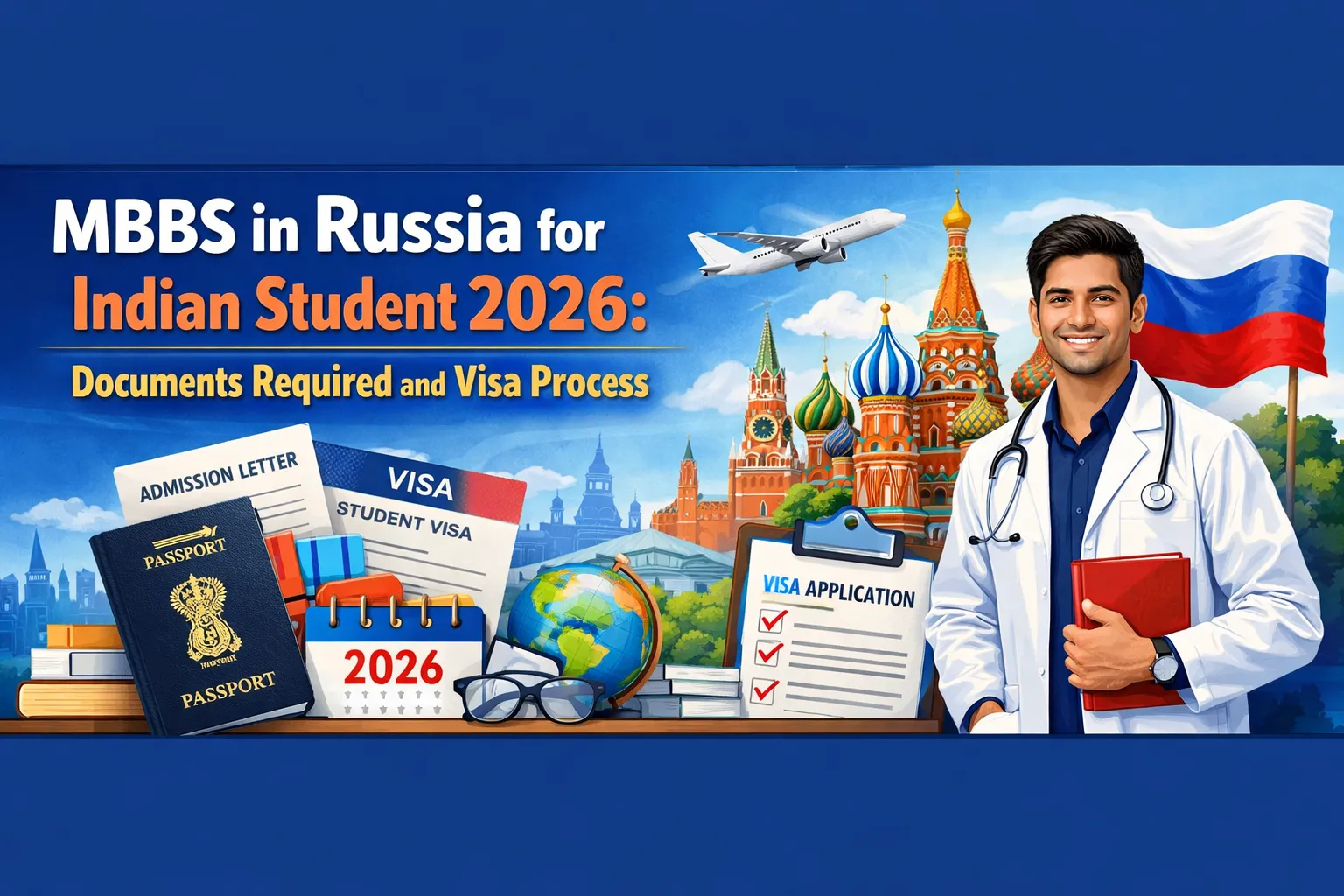 Documents and visa process for 2026 MBBS in Russia for Indian students