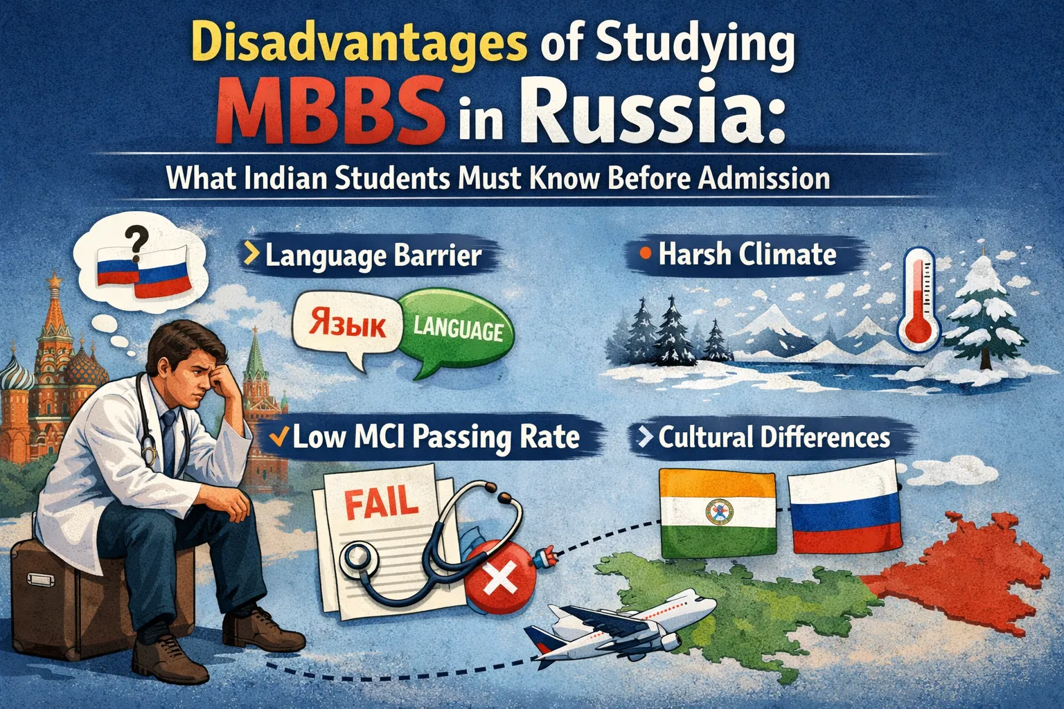 Disadvantages of Studying MBBS in Russia: What Indian Students Must Know Before Admission