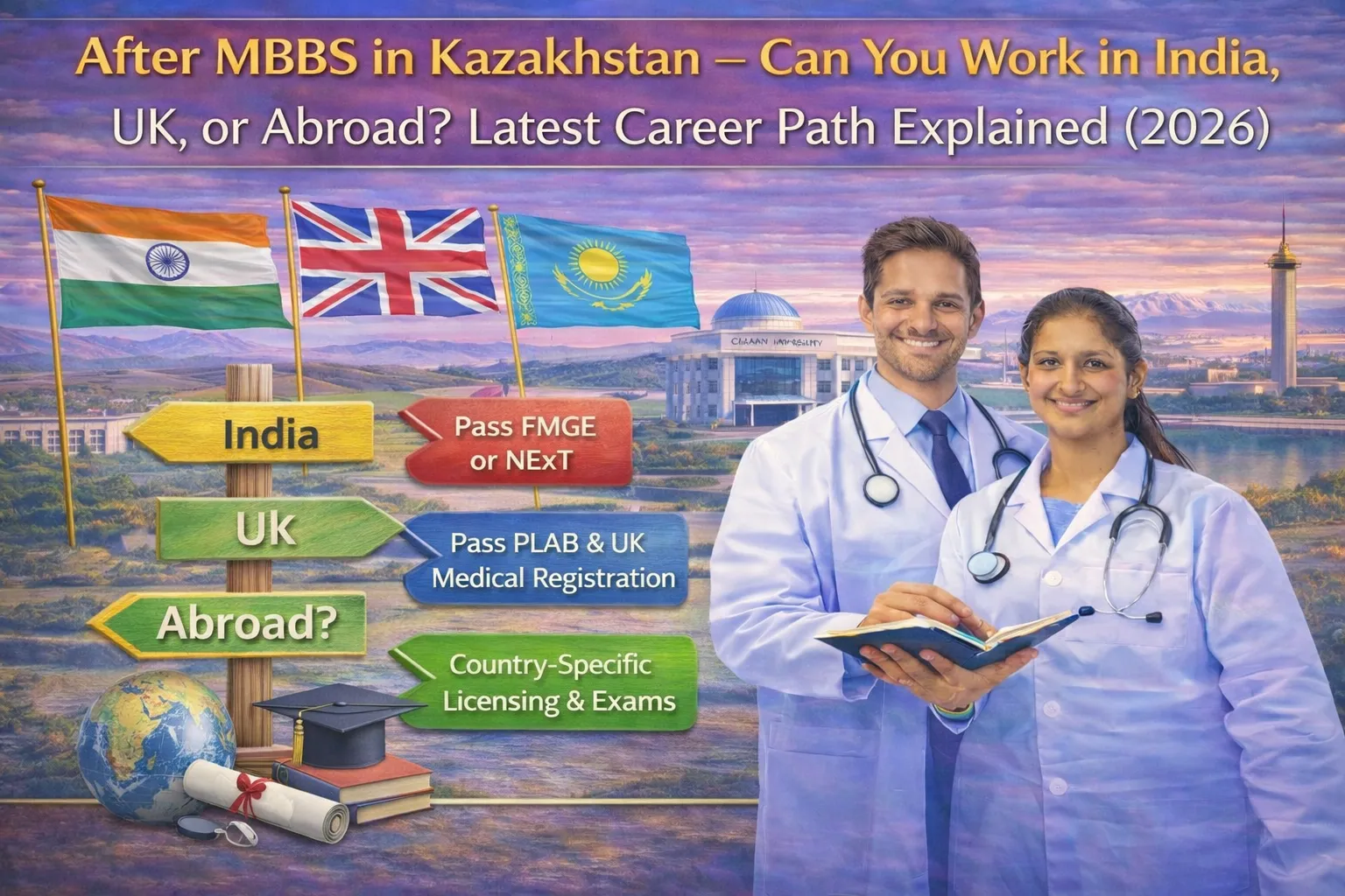 Working in India, UK or Abroad – After MBBS in Kazakhstan Latest Career Path Explained (2026)