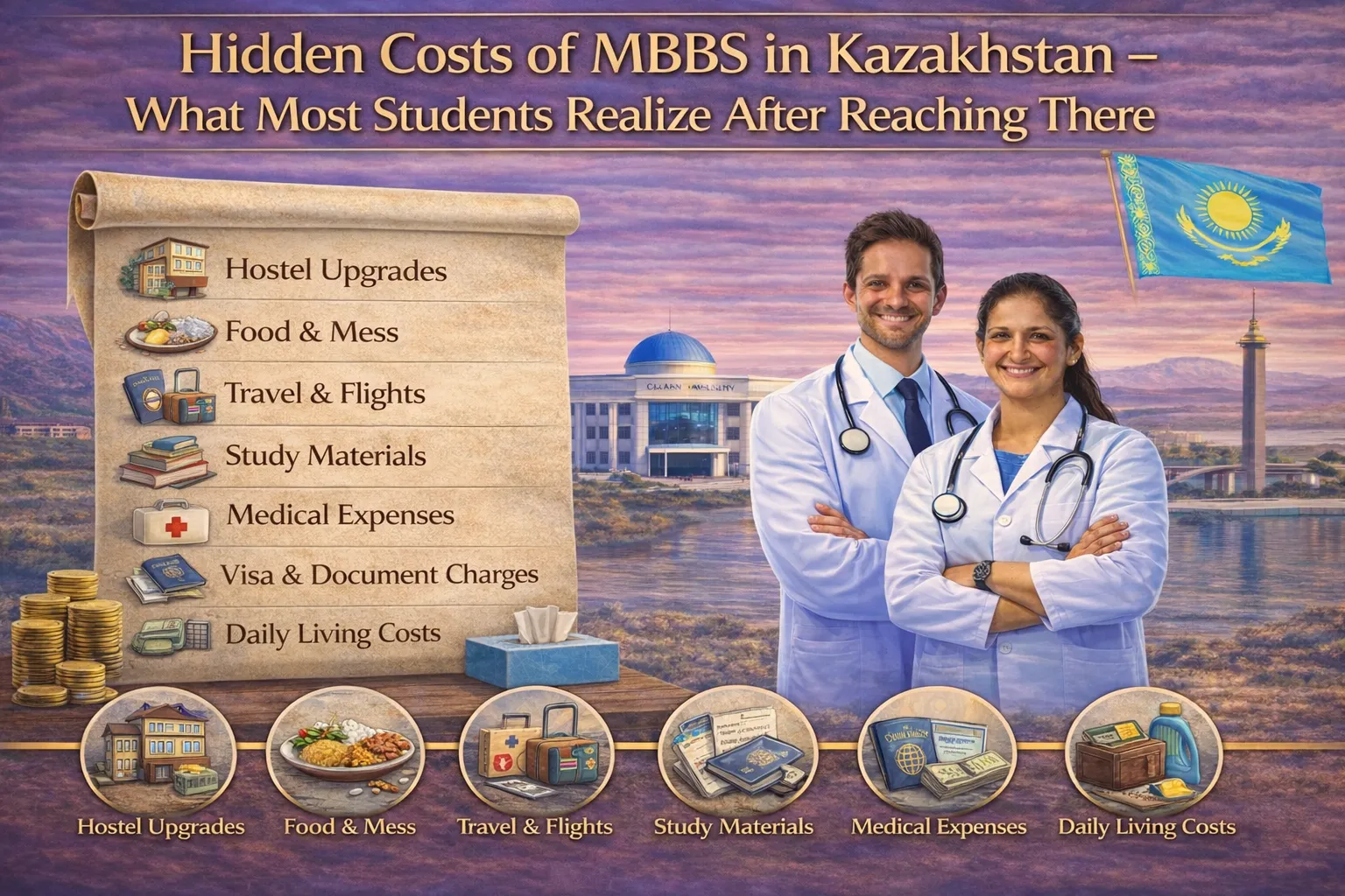 MBBS in Kazakhstan Hidden Costs – What Most Students Get to Know After Reaching There