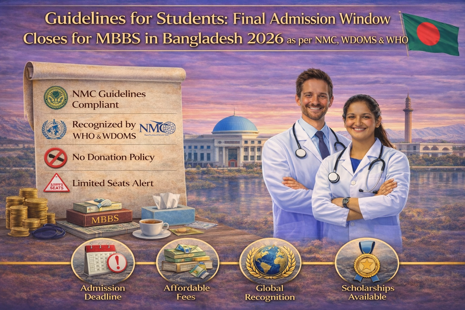 Guidelines for Students: Final Admission Window Closes for MBBS in Bangladesh 2026 as per NMC, WDOMS & WHO