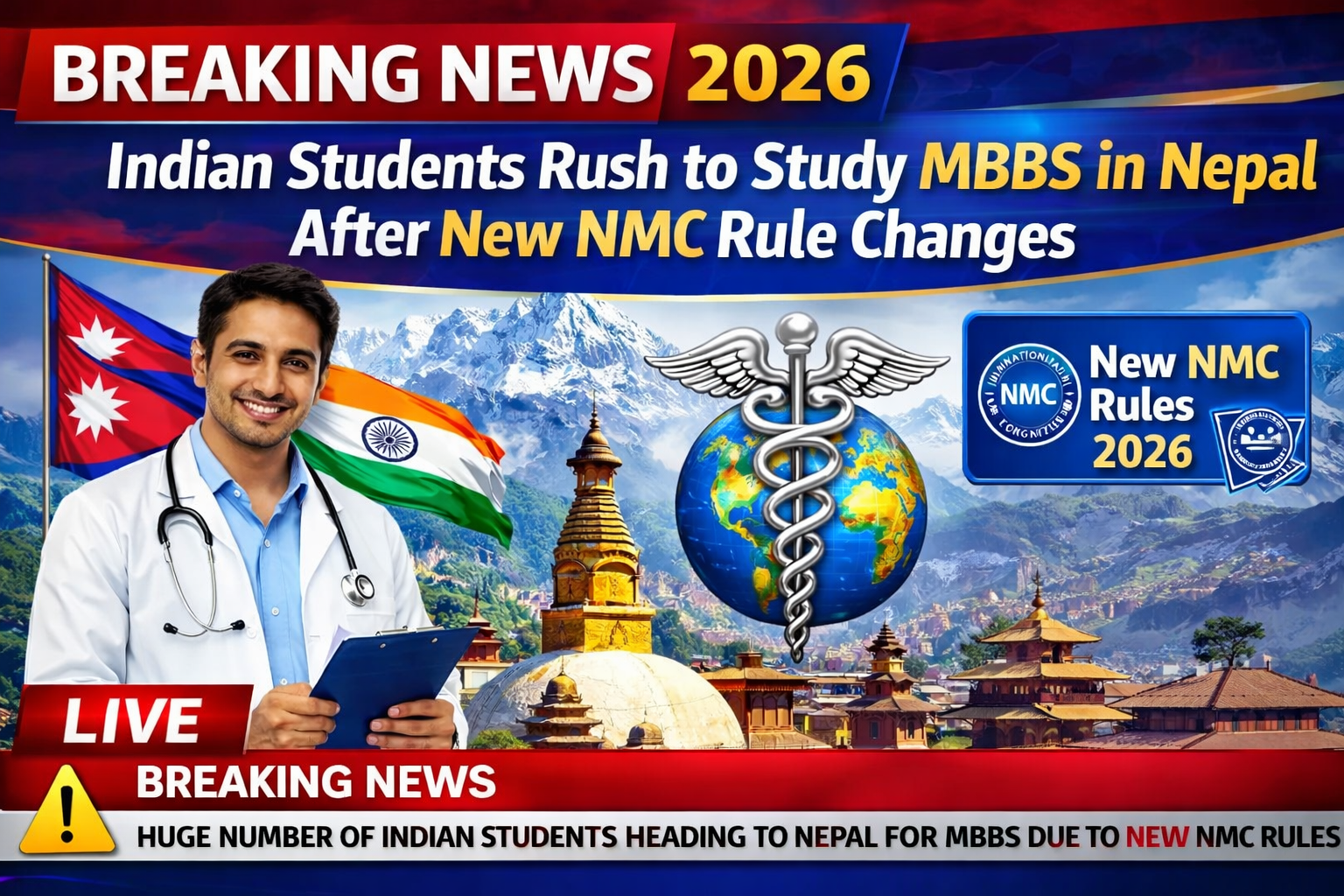 Breaking News 2026: Indian Students Rush to Study MBBS in Nepal After New NMC Rule Changes