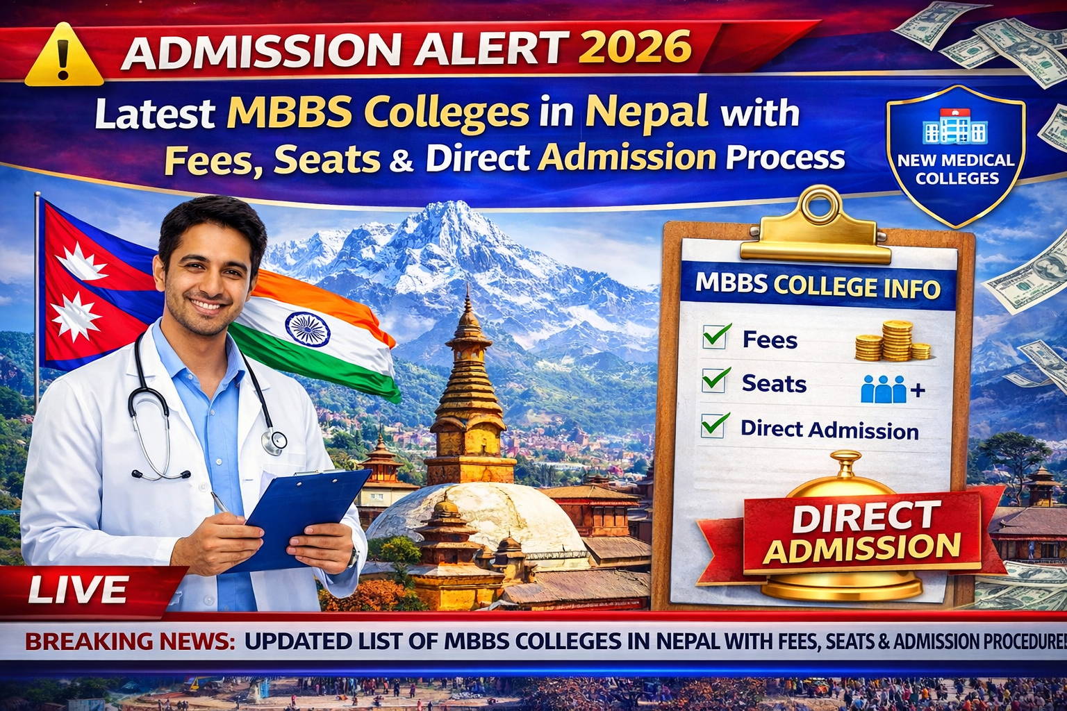 Admission Alert 2026: Latest MBBS Colleges in Nepal with Fees, Seats & Direct Admission Process