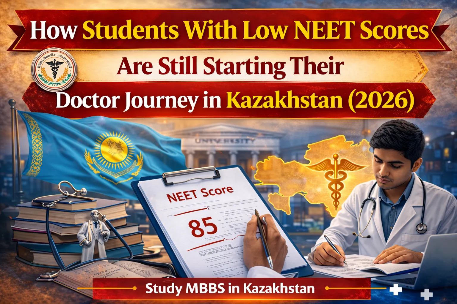Students Starting Their Journey to Become a Doctor in Kazakhstan with Low NEET Score (2026)