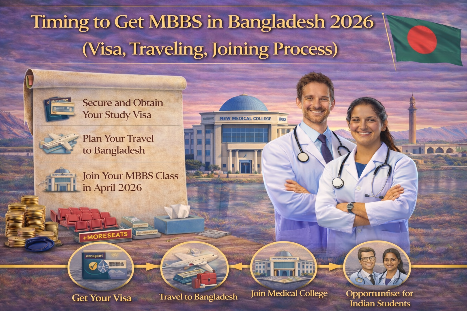Timing to Get MBBS in Bangladesh 2026 (Visa, Traveling, Joining Process)