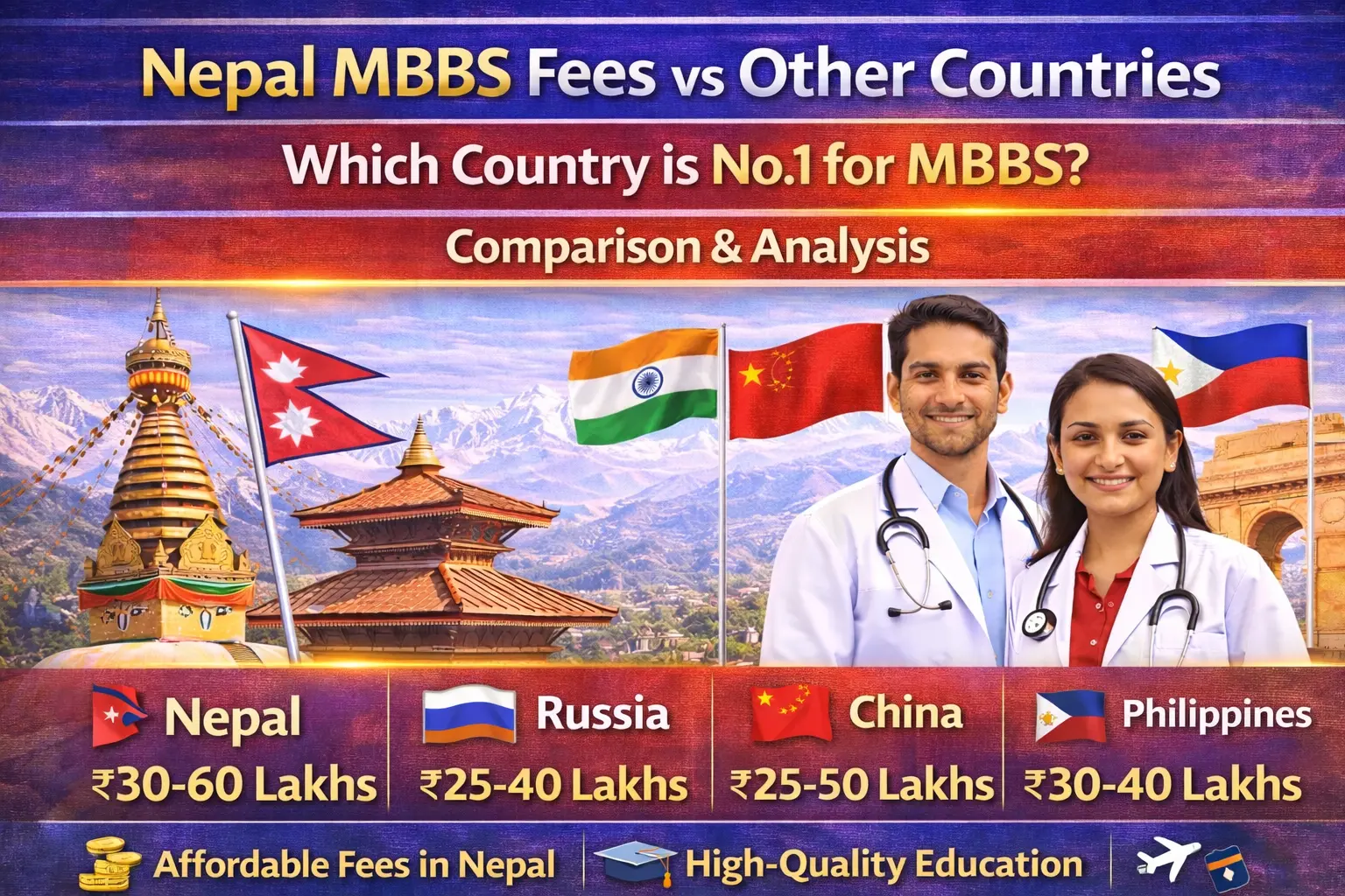 Nepal MBBS Fees vs Other Countries: Which Country is No.1 for MBBS? comparison & Analysis