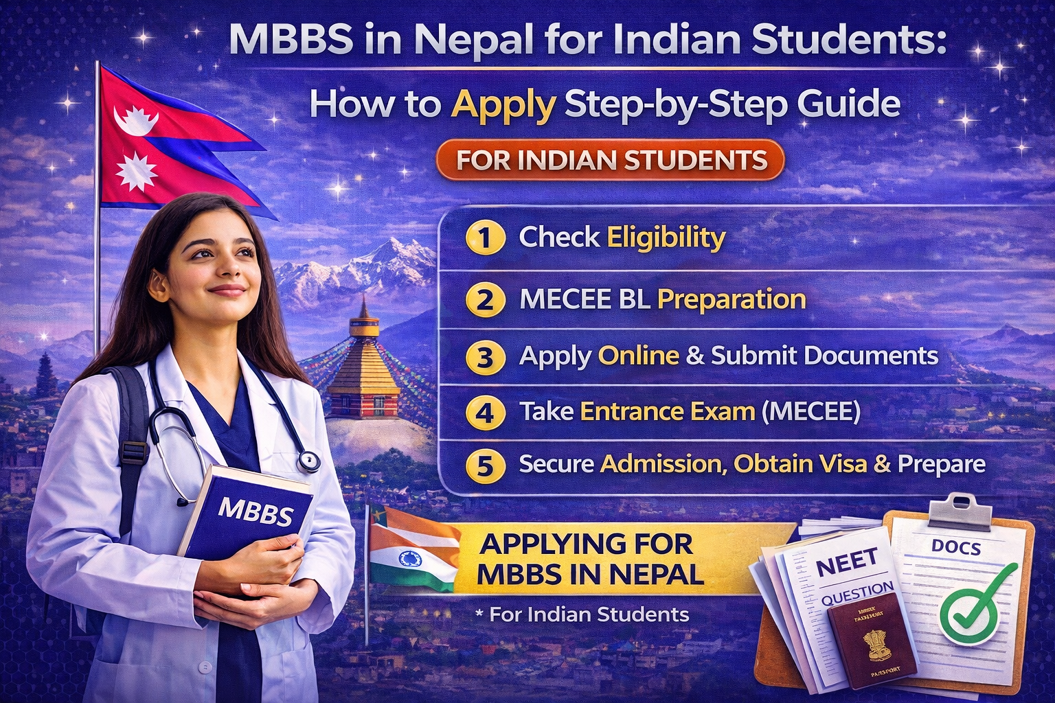 MBBS in Nepal for Indian Students: How to Apply Step-by-Step Guide