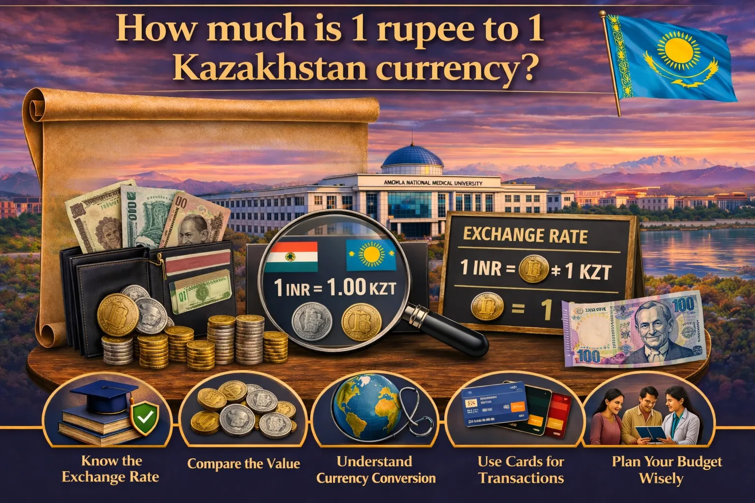 What Is The Value Of 1 Kazakhstan Currency For 1 Rupee? INR to Tenge For Students Going to Kazakhstan for MBBS