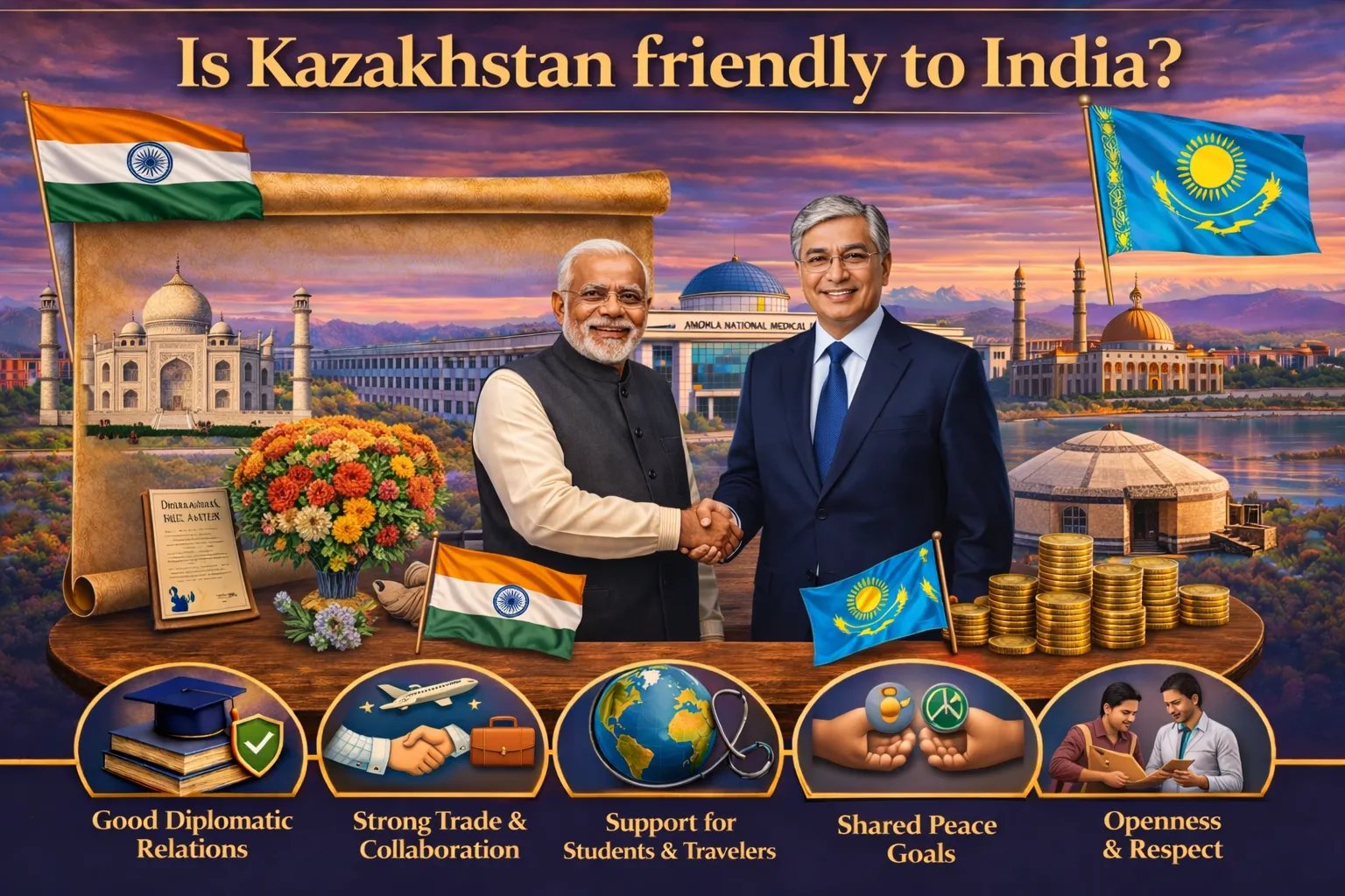 Is Kazakhstan Friendly to India? Kazakhstan MBBS: Knowledge About Relations and Student Life.