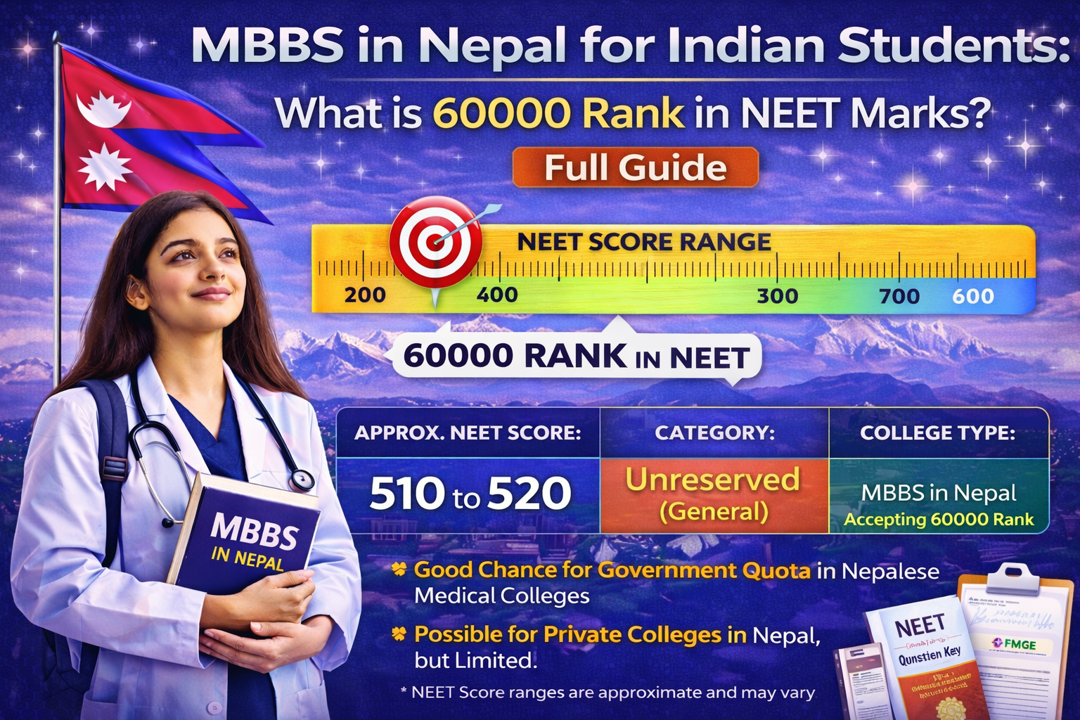 MBBS in Nepal for Indian Students: What is 60000 Rank in NEET Marks? Full Guide