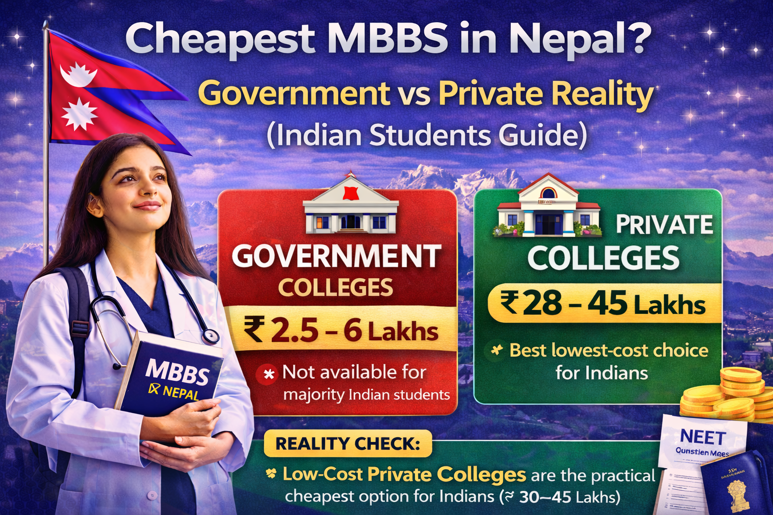 Nepal MBBS Fees: Which is the Cheapest MBBS Course in Nepal?