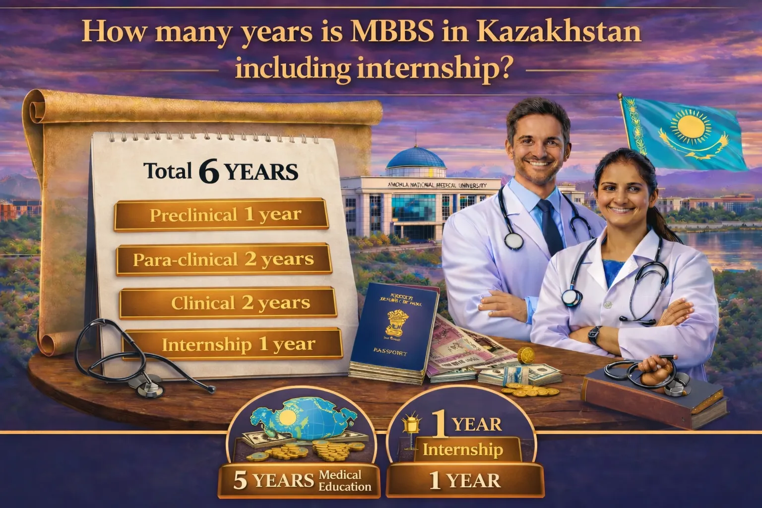 MBBS Duration including Internship in Kazakhstan How Many Years