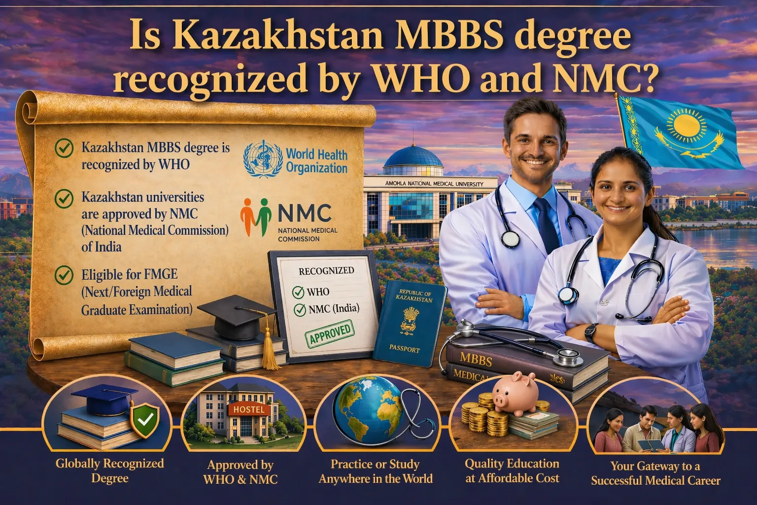 Is the Kazakhstan MBBS Degree Recognized by WHO and NMC?
