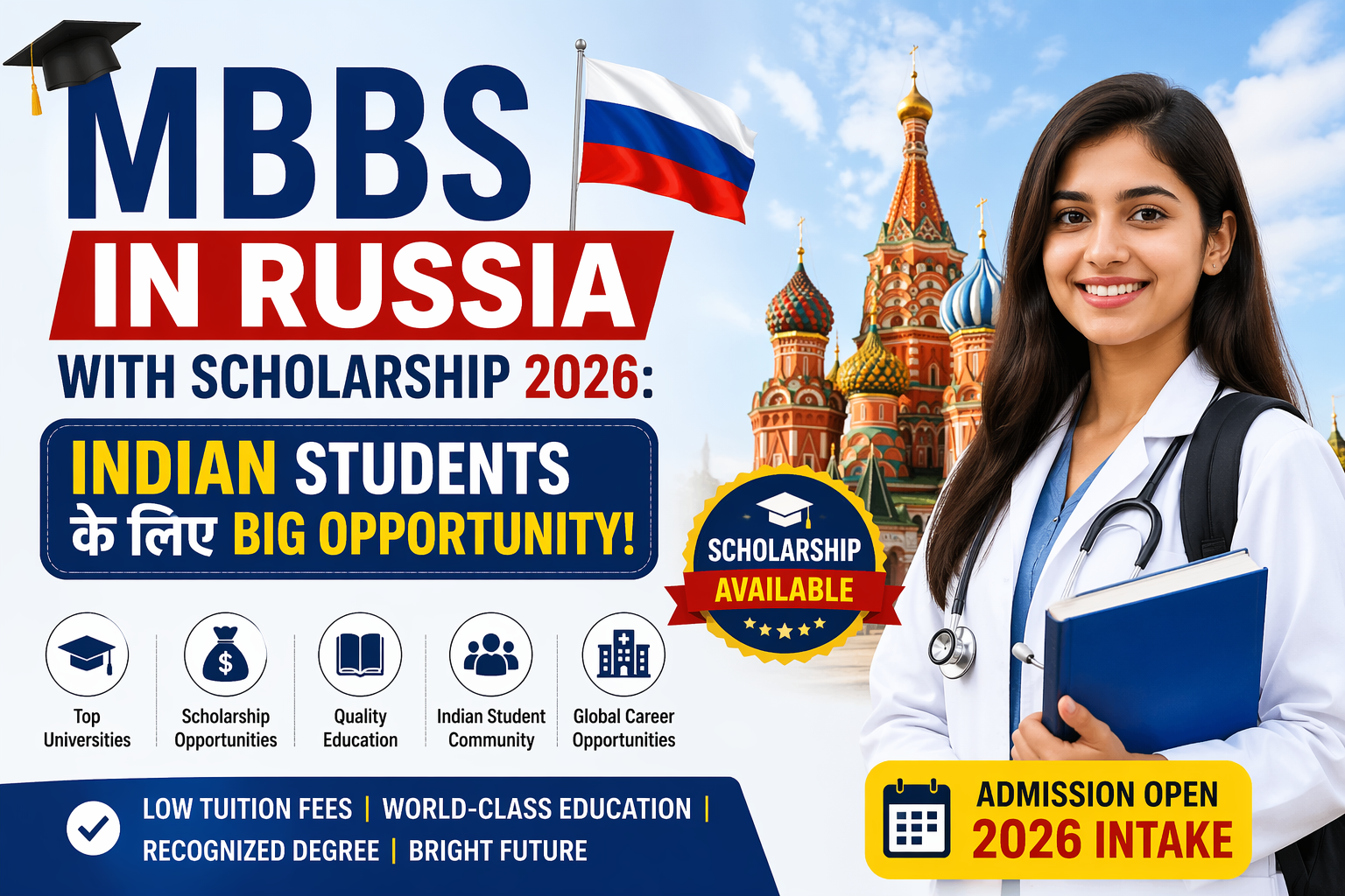 Huge Chance For Indian Students To Pursue MBBS In Russia With Scholarship 2026