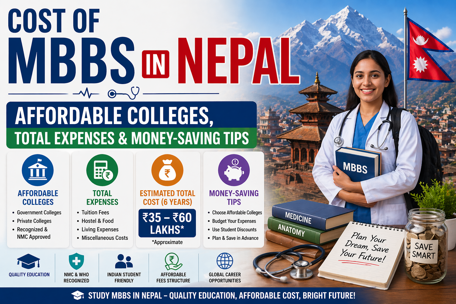 Cost of MBBS in Nepal: Affordable Colleges, Total Expenses & Money-Saving Tips