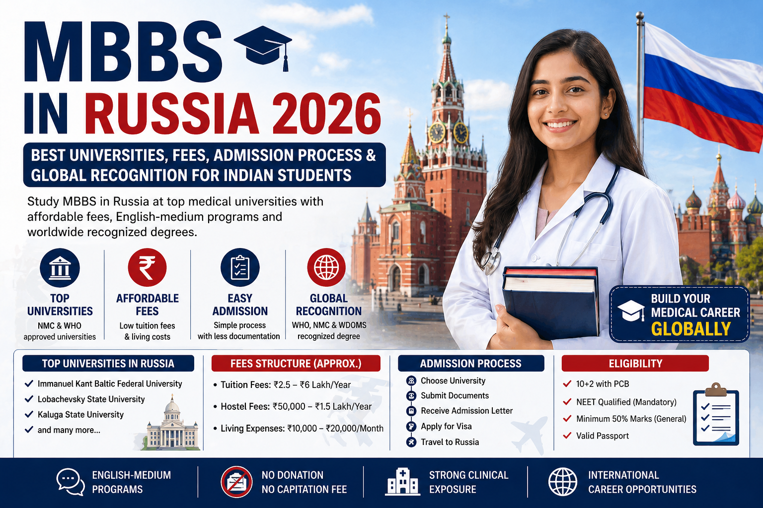 MBBS in Russia 2026 – Best Universities, Fees, Admission Process & Global Recognition for Indian Students