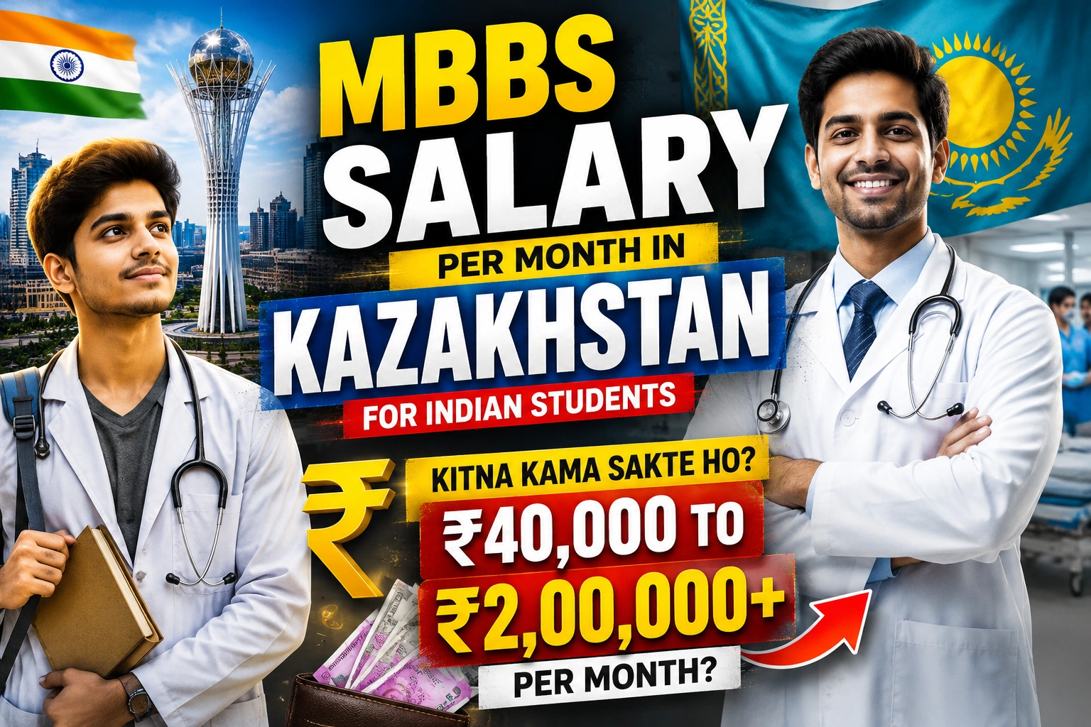 MBBS Salary per Month in Indian Rupees in Kazakhstan for Indian Students