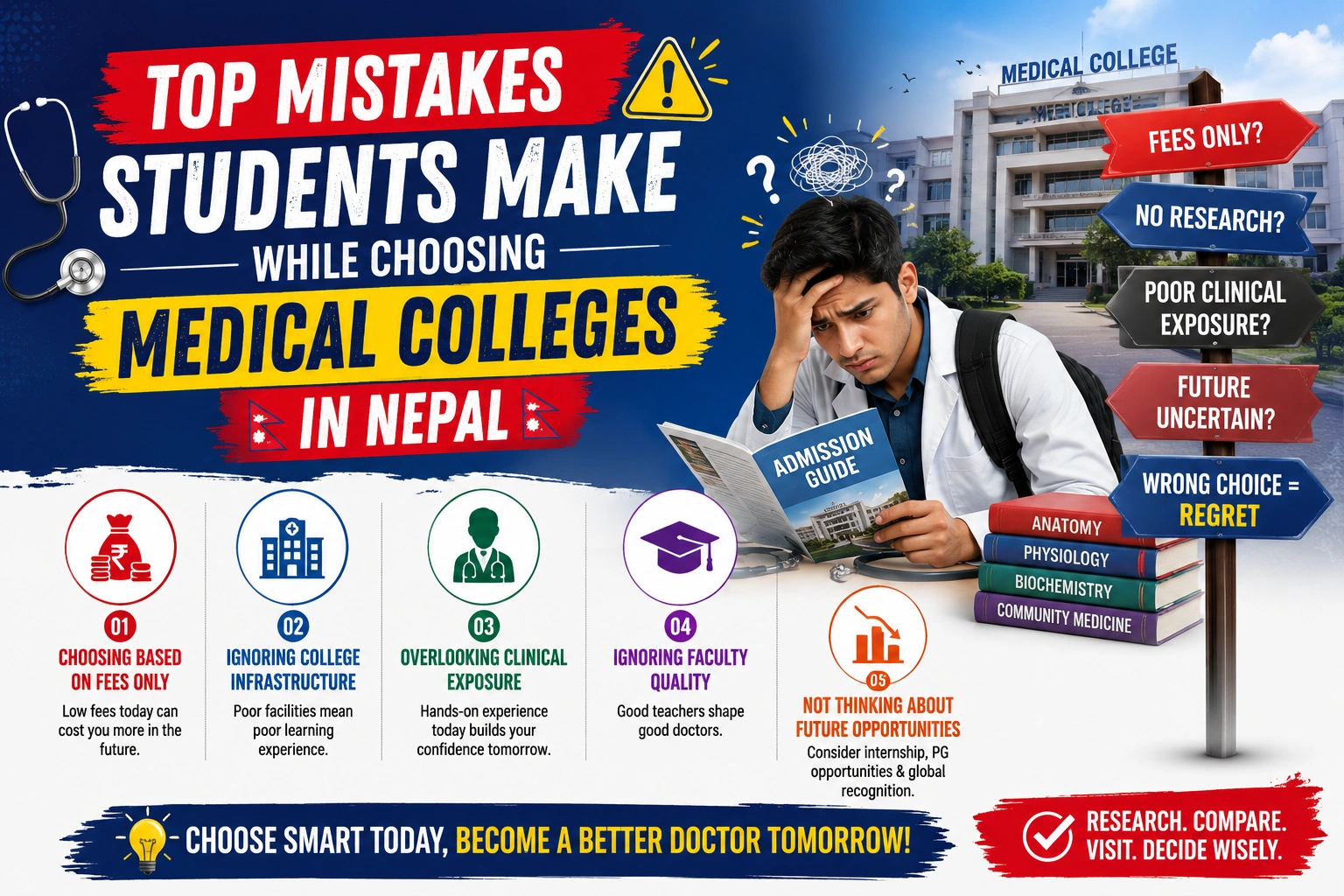 Top Mistakes Students Make While Choosing Medical Colleges in Nepal