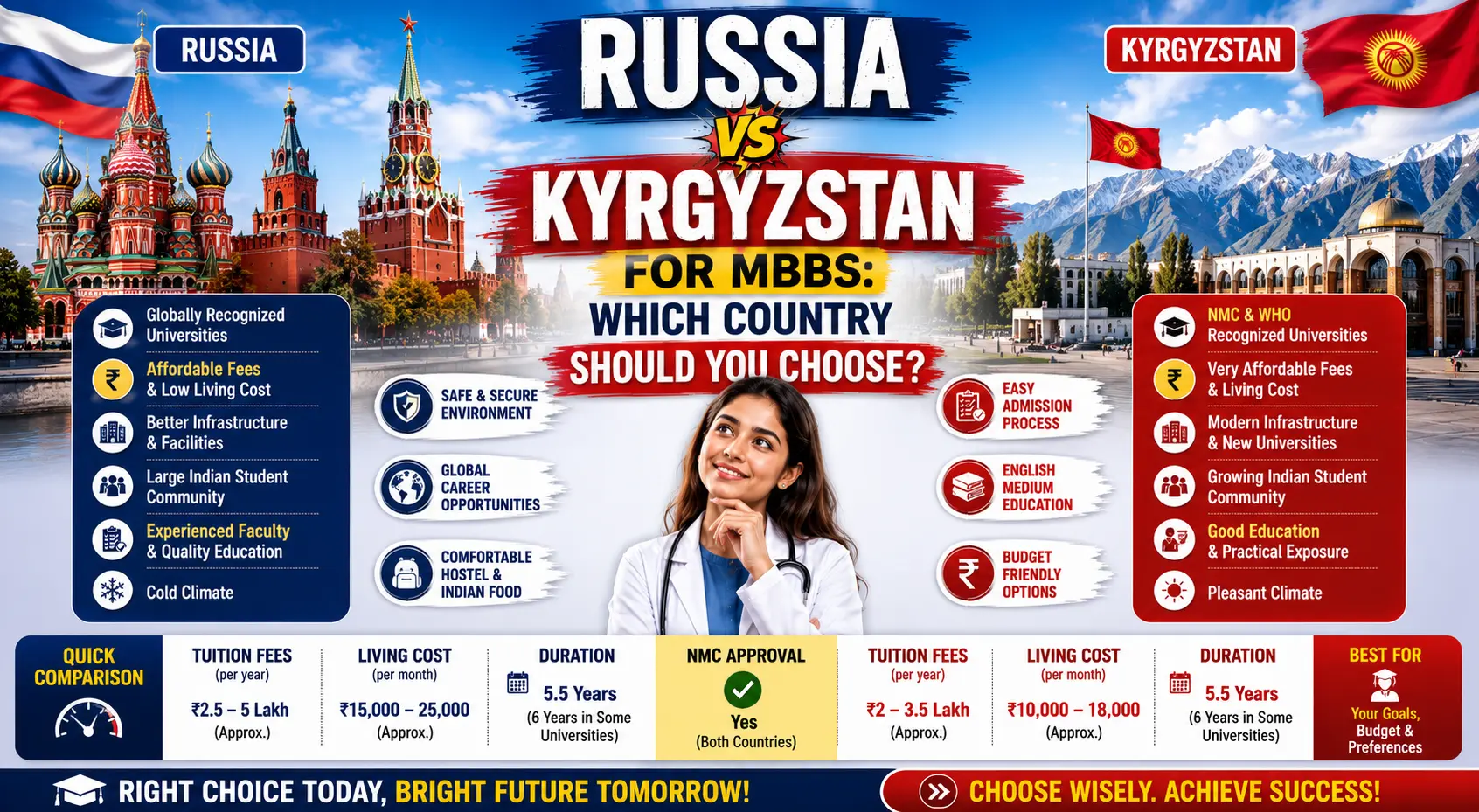 Russia vs Kyrgyzstan for MBBS: Which Country Should You Choose?