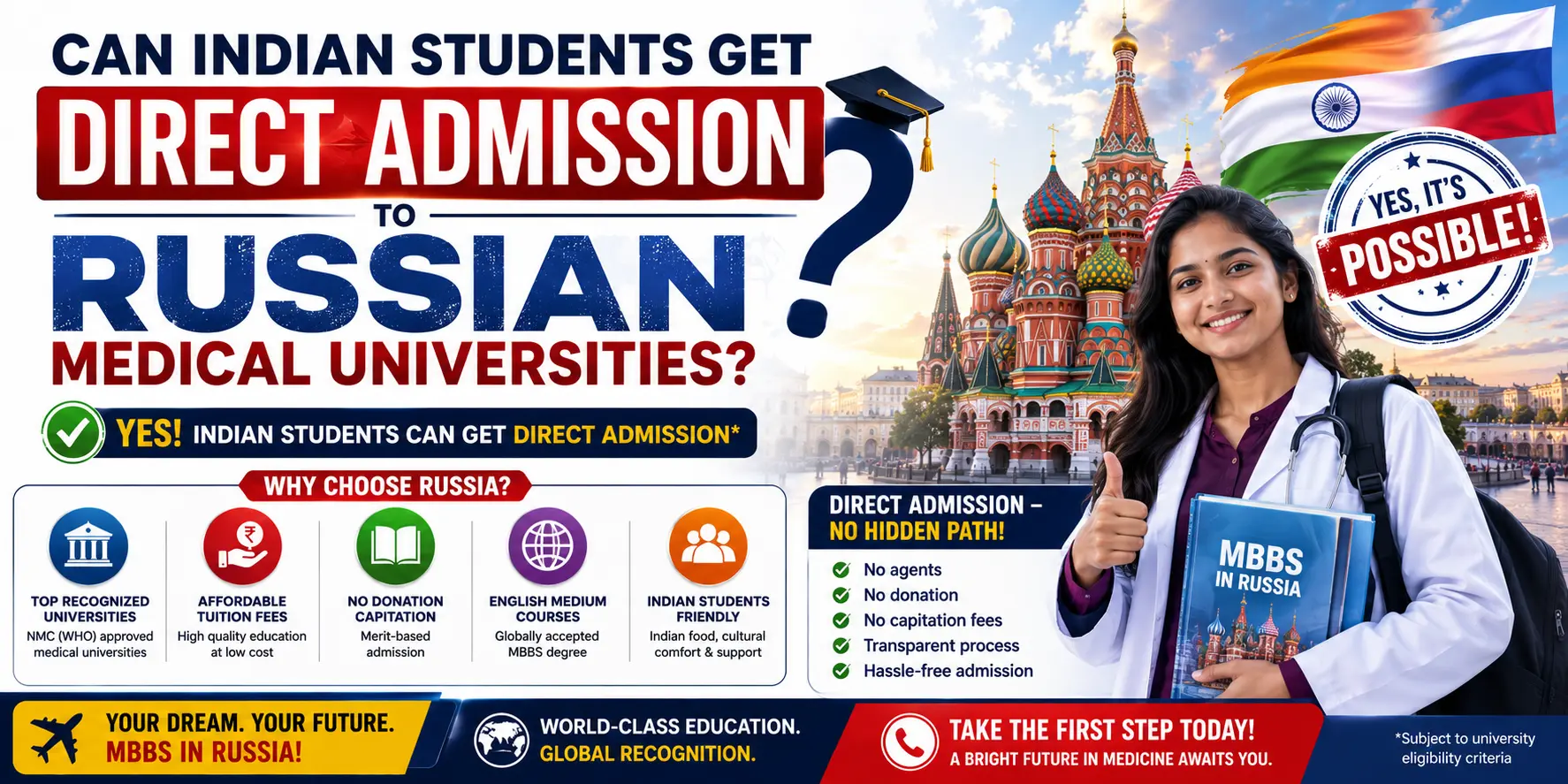Can Indian Students Get Direct Admission to Russian Medical Universities