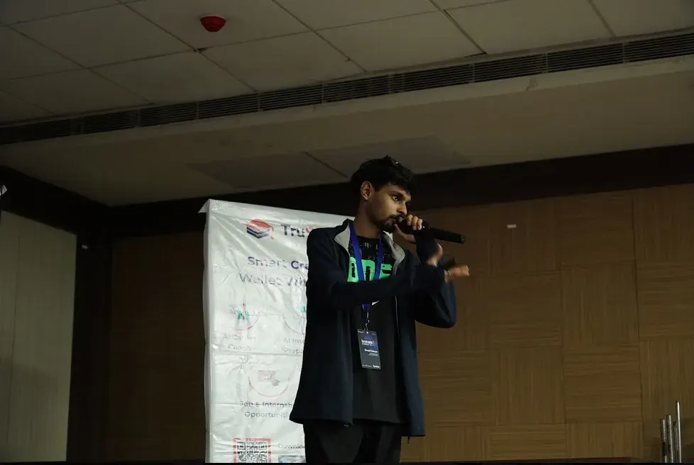 Speaker Devesh Tulshyan on the stage