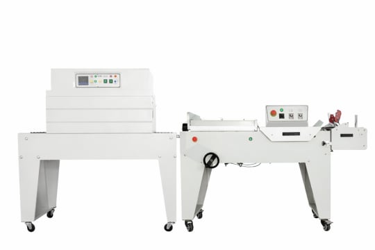 Máy cắt dán & rút màng co bán tự động